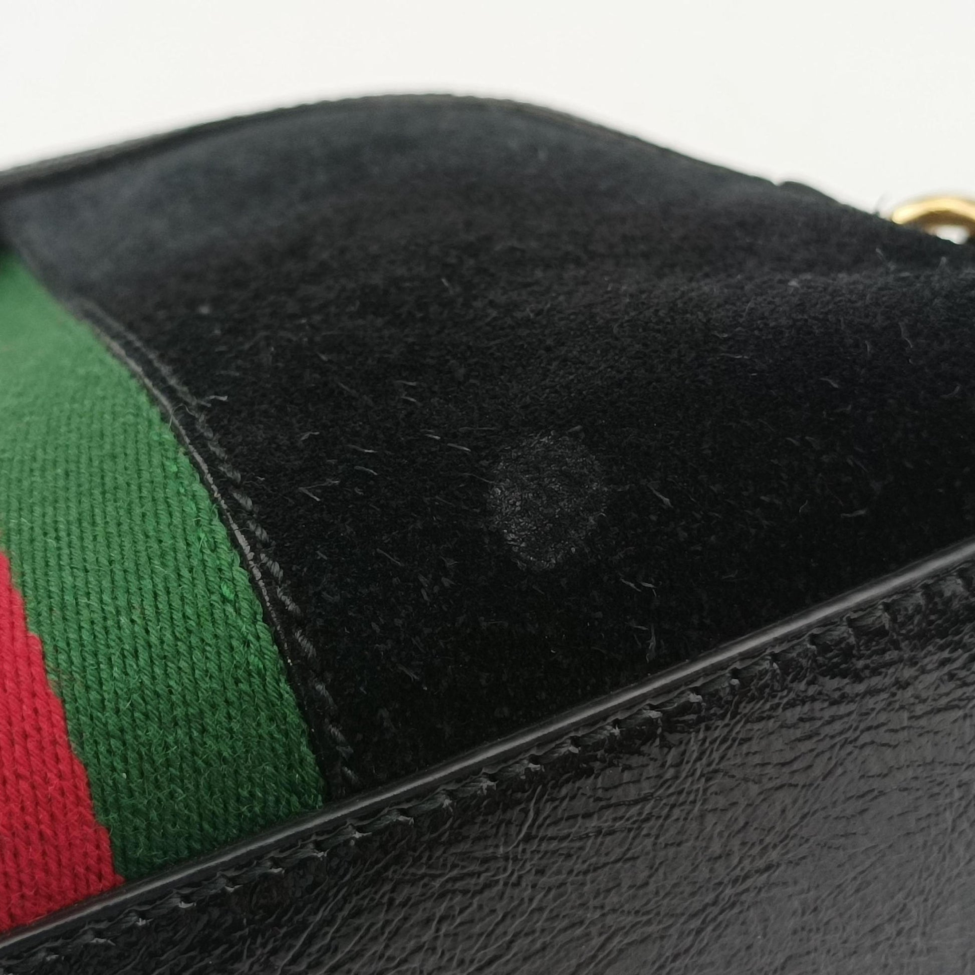 Ophidia Black Suede×leather 499621 E026472673オフィディア ブラック スエード×レザー 499621 E026472673