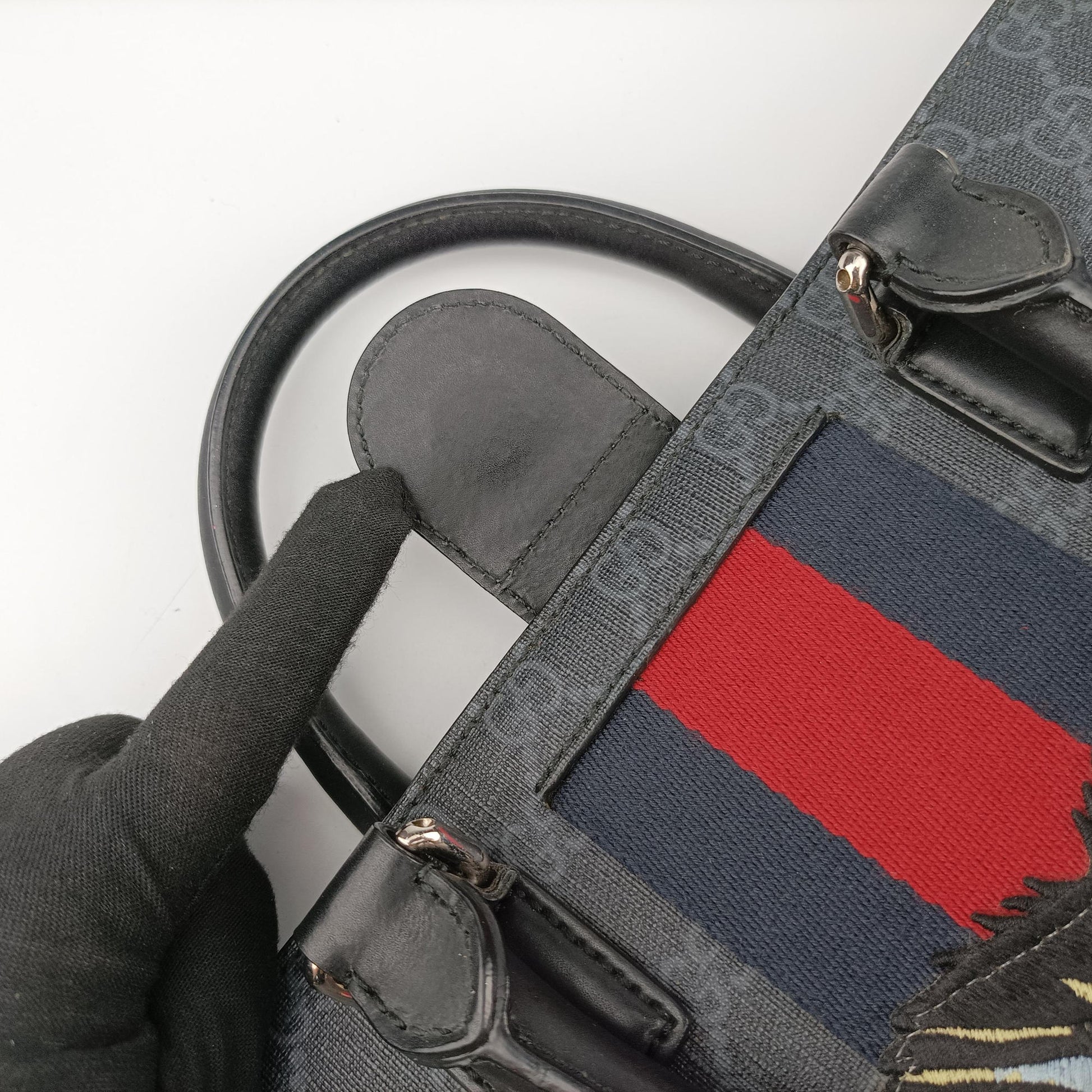 GG Supreme Angry Cat Black PVC coated canvas 478326 I022645510GGスプリーム アングリーキャット ブラック PVCコーティングキャンバス 478326 I022645510
