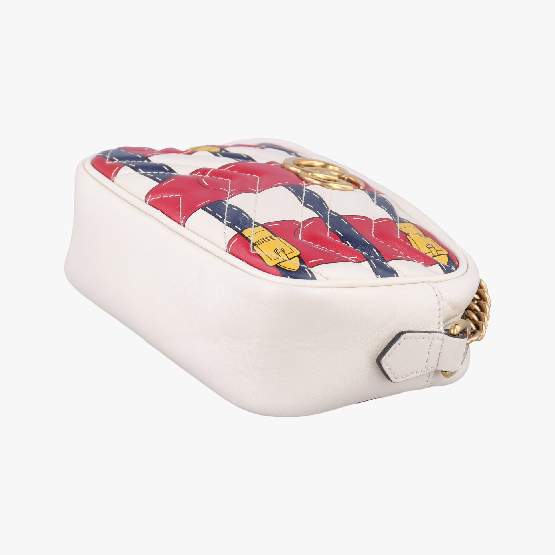 GG Marmont White × MultiColor Leather 448065 F021470029GGマーモント ホワイト × マルチカラー レザー 448065 F021470029