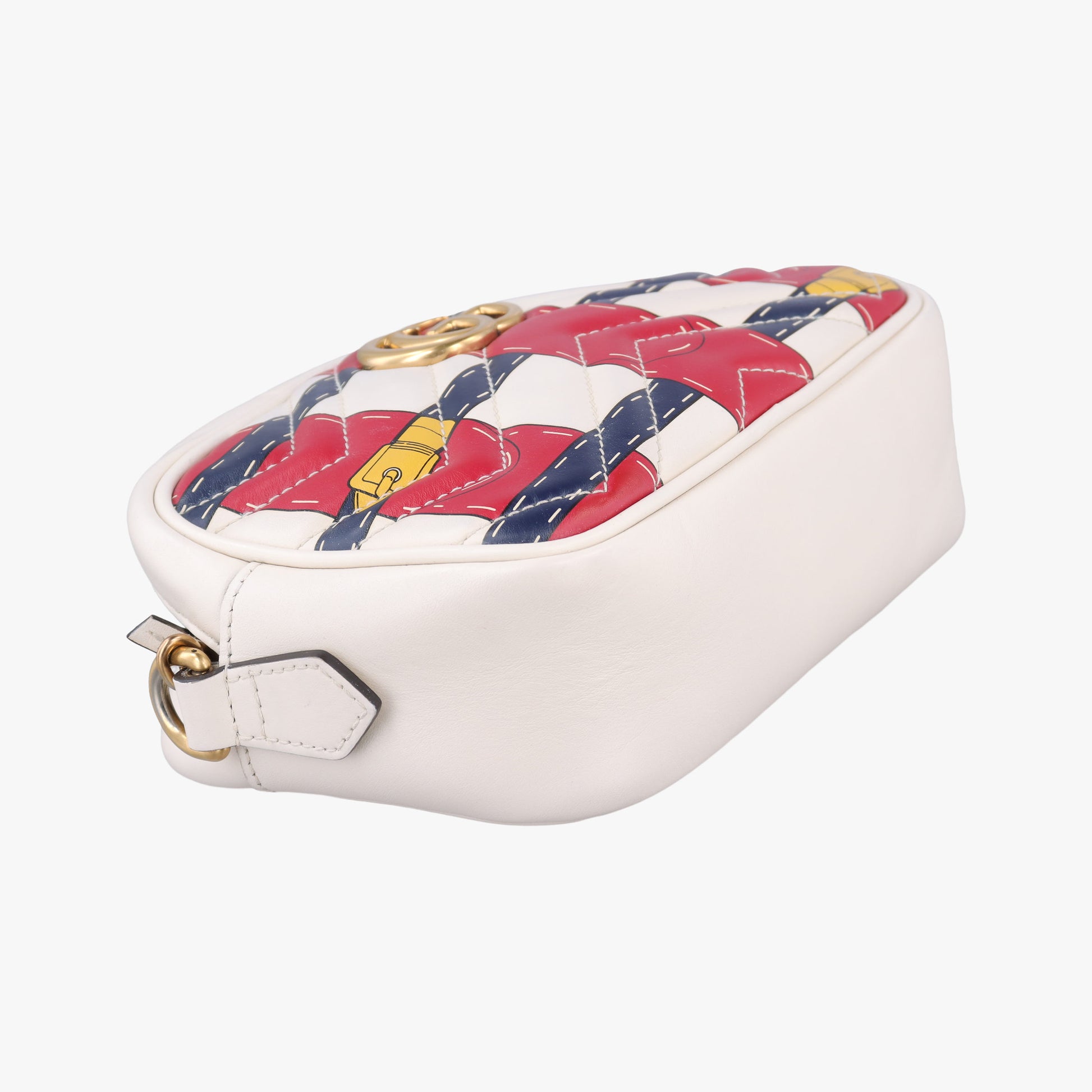 GG Marmont White × MultiColor Leather 448065 F021470029GGマーモント ホワイト × マルチカラー レザー 448065 F021470029