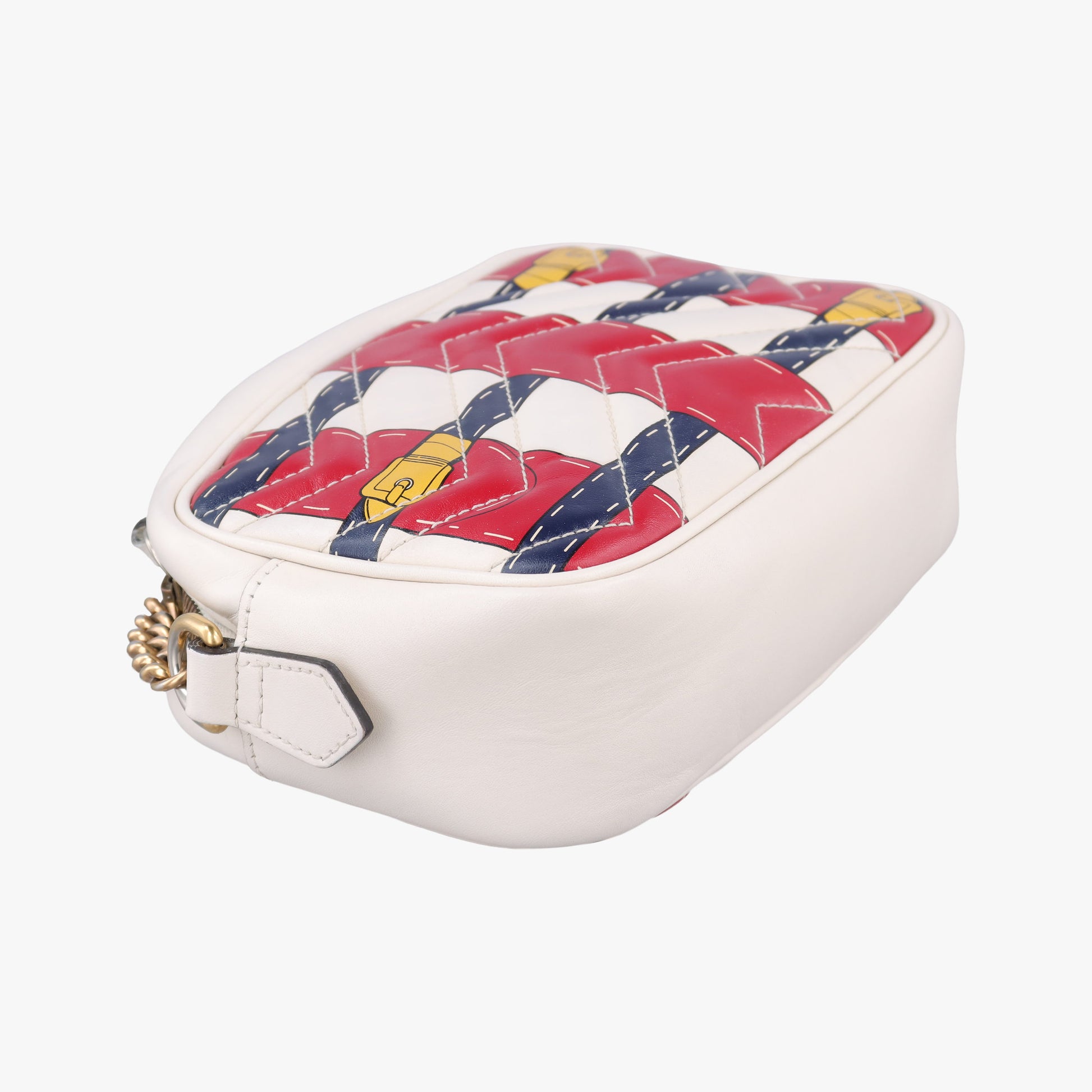 GG Marmont White × MultiColor Leather 448065 F021470029GGマーモント ホワイト × マルチカラー レザー 448065 F021470029