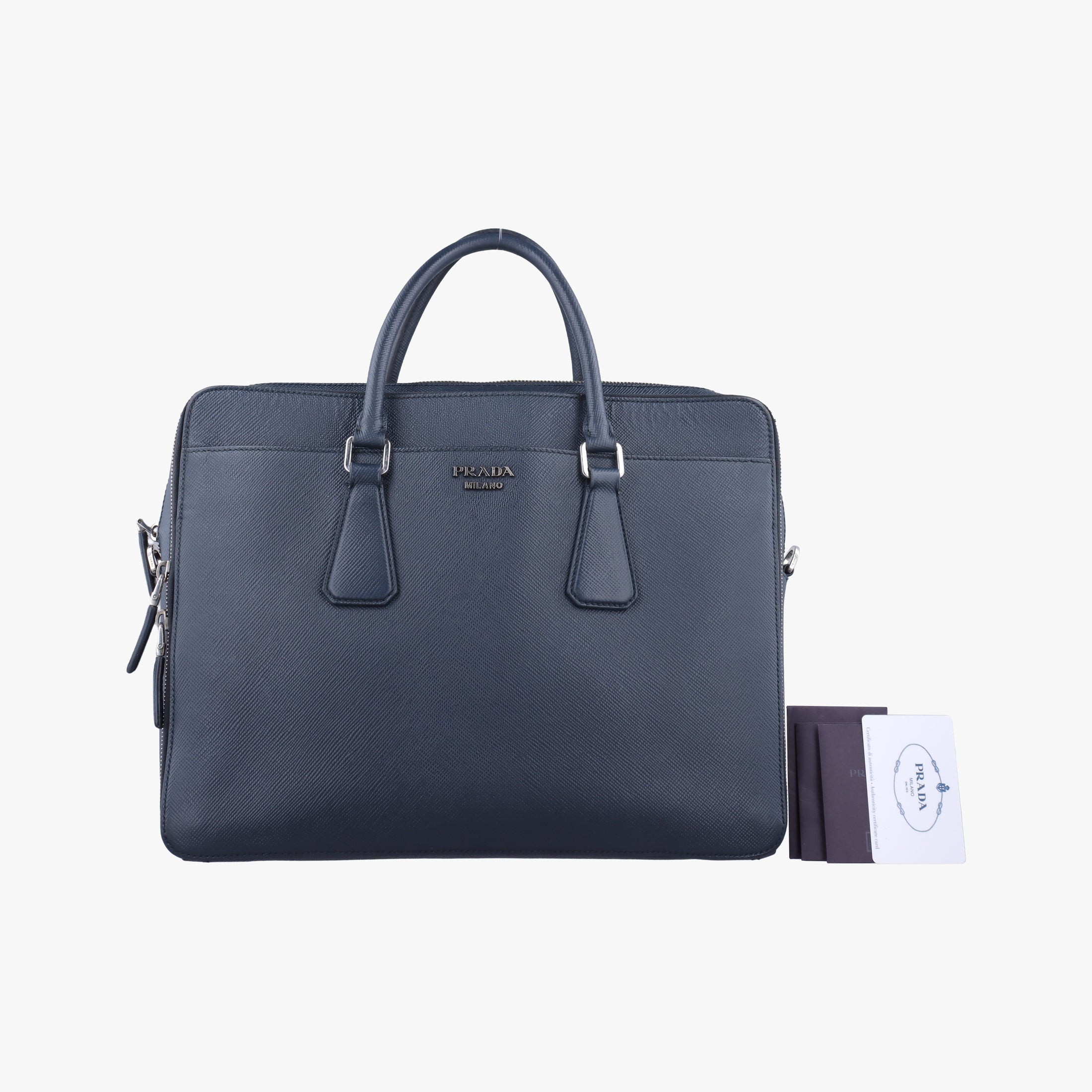Business Briefcase Navy SAFFIANO Leather 2VE368 8Bビジネス ブリーフケース ブルーブラック サフィアーノレザー 2VE368 8B