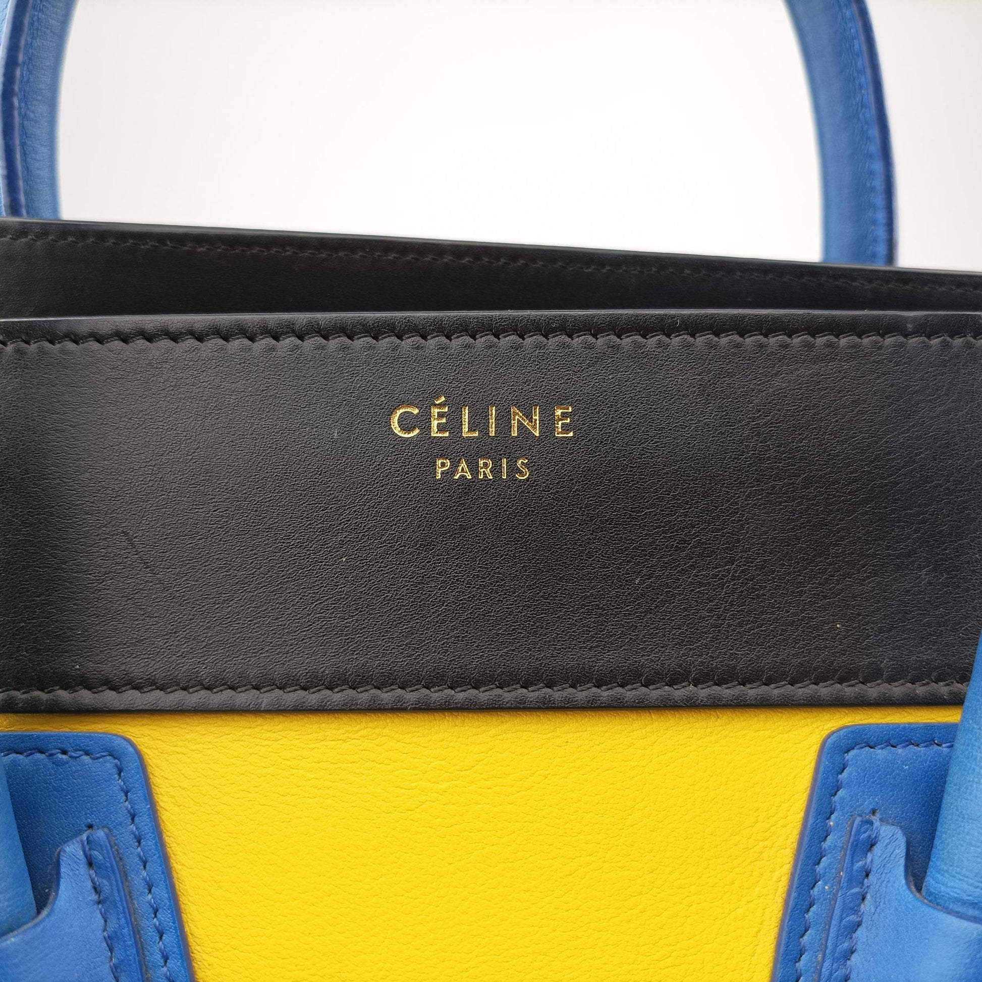 Luggage Micro shopper Yellow × Black × Orange × Blu Leather U-GA-0134ラゲージマイクロショッパー eイエロー × ブラック × オレンジ × ブルー レザー U-GA-0134