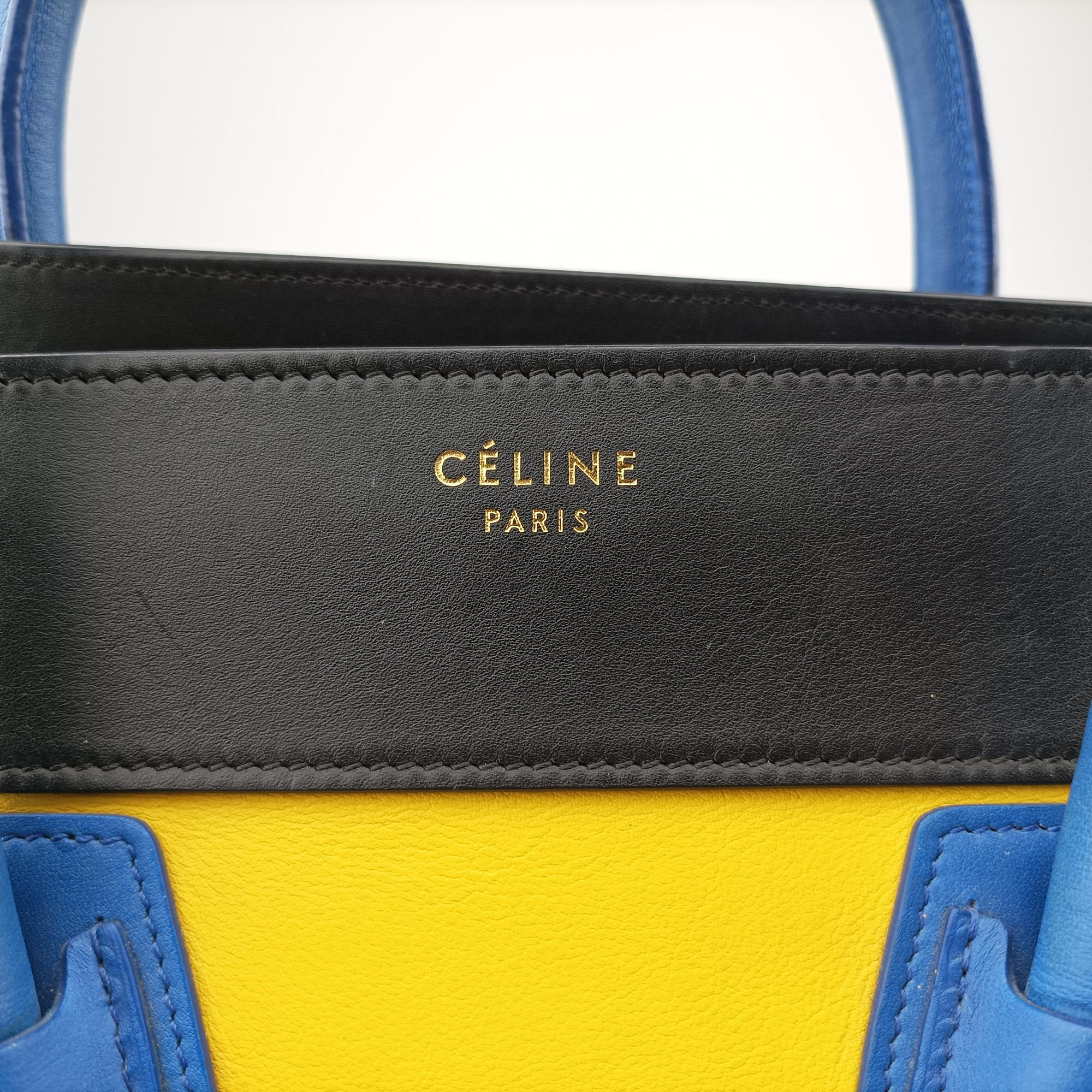 Luggage Micro shopper Yellow × Black × Orange × Blu Leather U-GA-0134ラゲージマイクロショッパー eイエロー × ブラック × オレンジ × ブルー レザー U-GA-0134