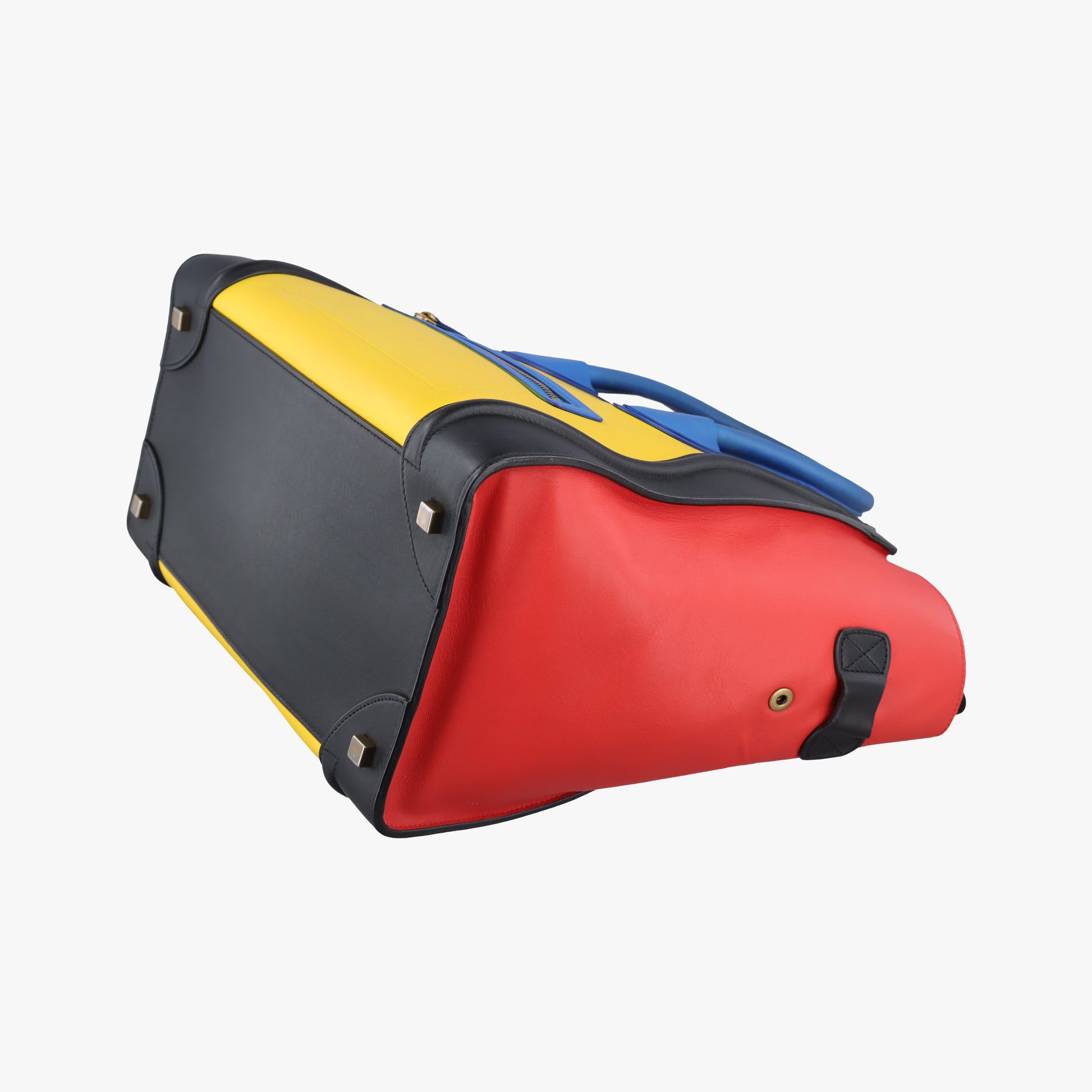Luggage Micro shopper Yellow × Black × Orange × Blu Leather U-GA-0134ラゲージマイクロショッパー eイエロー × ブラック × オレンジ × ブルー レザー U-GA-0134