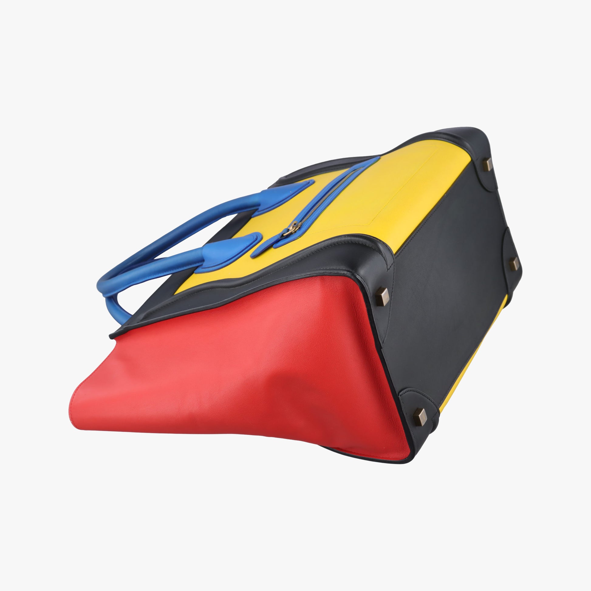 Luggage Micro shopper Yellow × Black × Orange × Blu Leather U-GA-0134ラゲージマイクロショッパー eイエロー × ブラック × オレンジ × ブルー レザー U-GA-0134