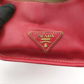 logo jacquard Brown×Red Canvas × SAFFIANO Leather 194ロゴジャガード ブラウン×レッド キャンバス×サフィアーノレザー 194