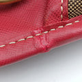 logo jacquard Brown×Red Canvas × SAFFIANO Leather 194ロゴジャガード ブラウン×レッド キャンバス×サフィアーノレザー 194