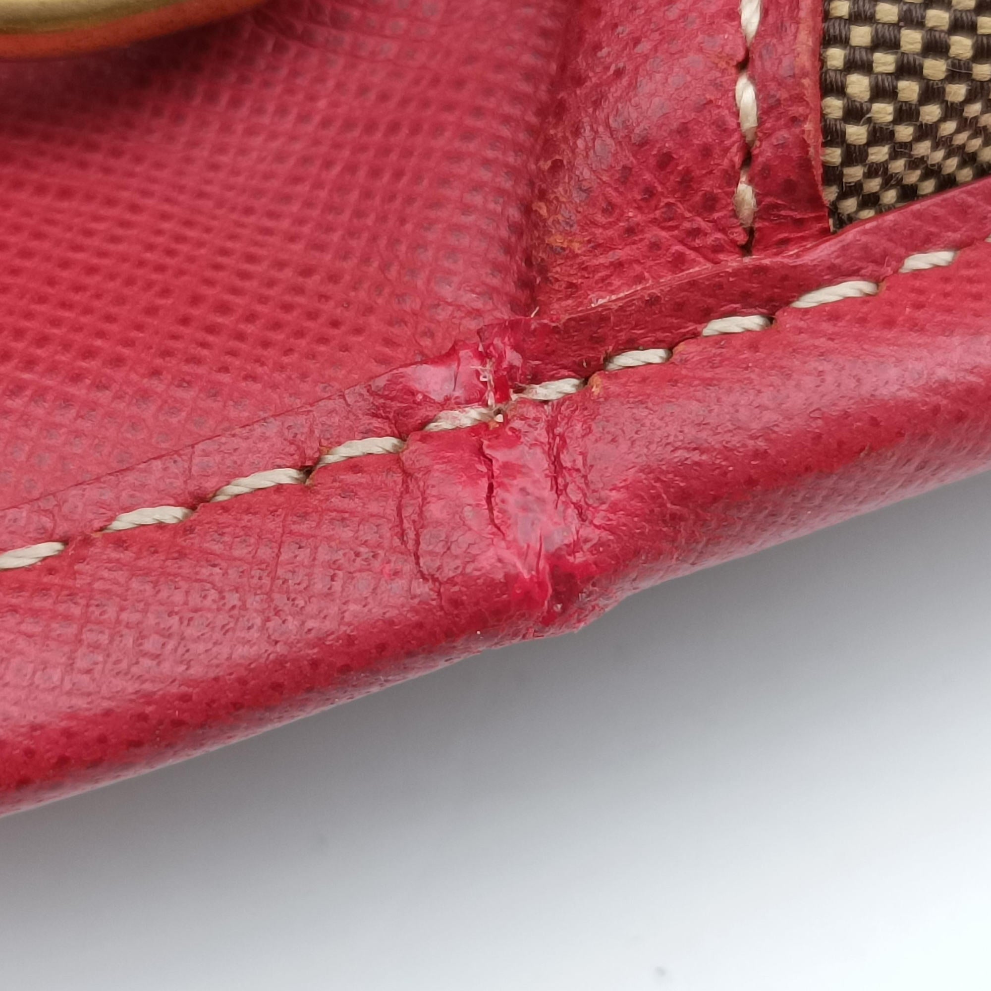 logo jacquard Brown×Red Canvas × SAFFIANO Leather 194ロゴジャガード ブラウン×レッド キャンバス×サフィアーノレザー 194