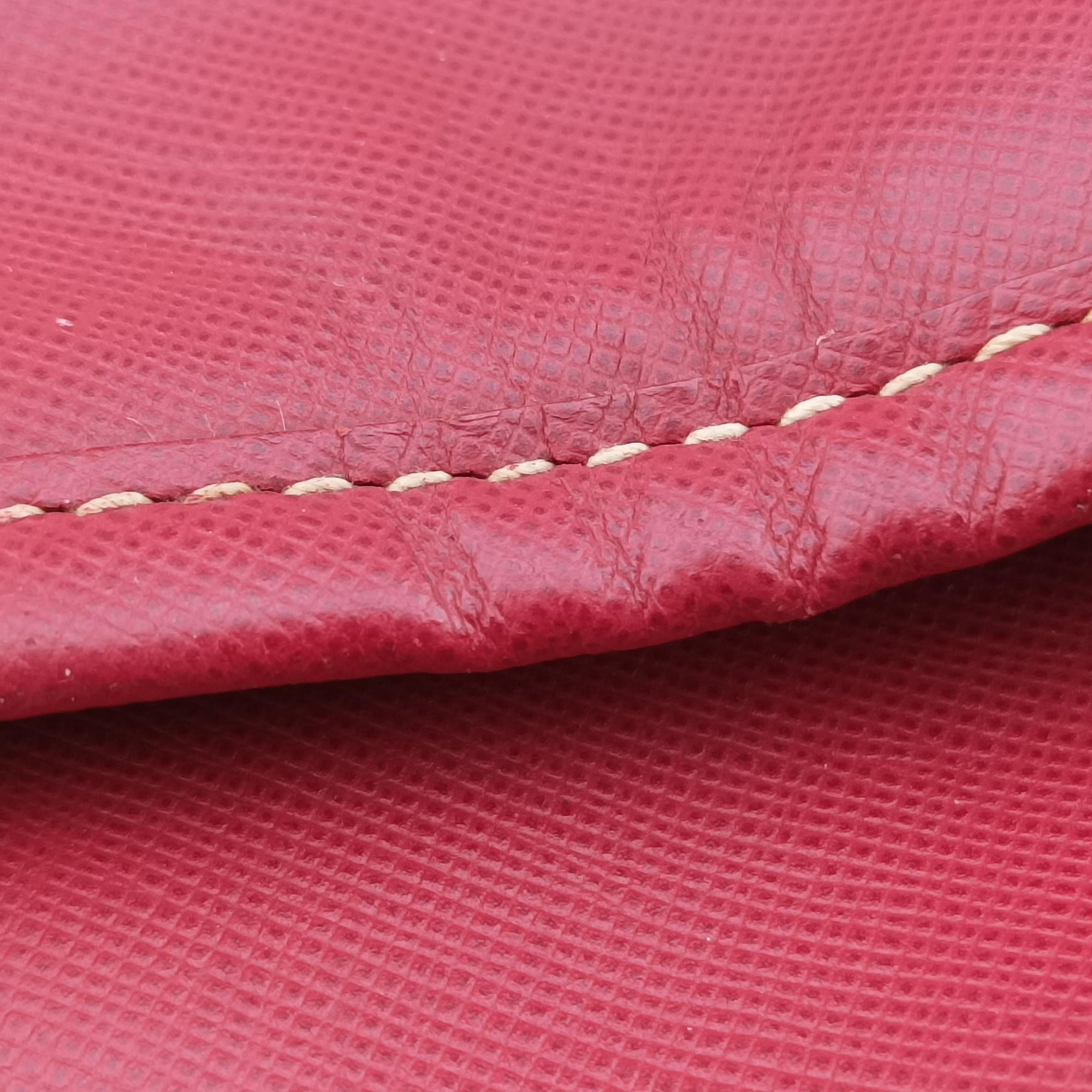 logo jacquard Brown×Red Canvas × SAFFIANO Leather 194ロゴジャガード ブラウン×レッド キャンバス×サフィアーノレザー 194