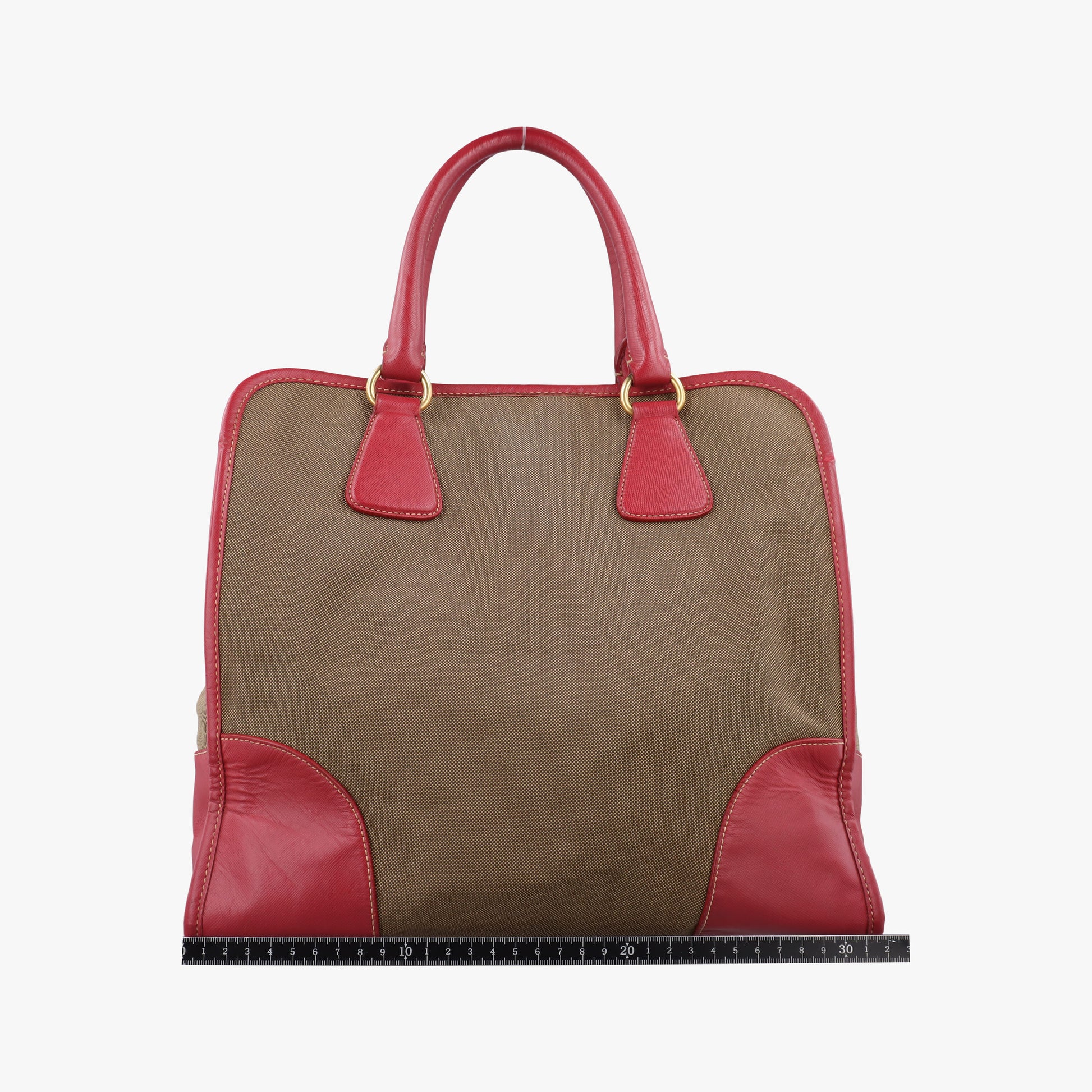 logo jacquard Brown×Red Canvas × SAFFIANO Leather 194ロゴジャガード ブラウン×レッド キャンバス×サフィアーノレザー 194