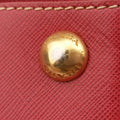logo jacquard Brown×Red Canvas × SAFFIANO Leather 194ロゴジャガード ブラウン×レッド キャンバス×サフィアーノレザー 194