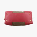 logo jacquard Brown×Red Canvas × SAFFIANO Leather 194ロゴジャガード ブラウン×レッド キャンバス×サフィアーノレザー 194