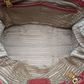 logo jacquard Brown×Red Canvas × SAFFIANO Leather 194ロゴジャガード ブラウン×レッド キャンバス×サフィアーノレザー 194