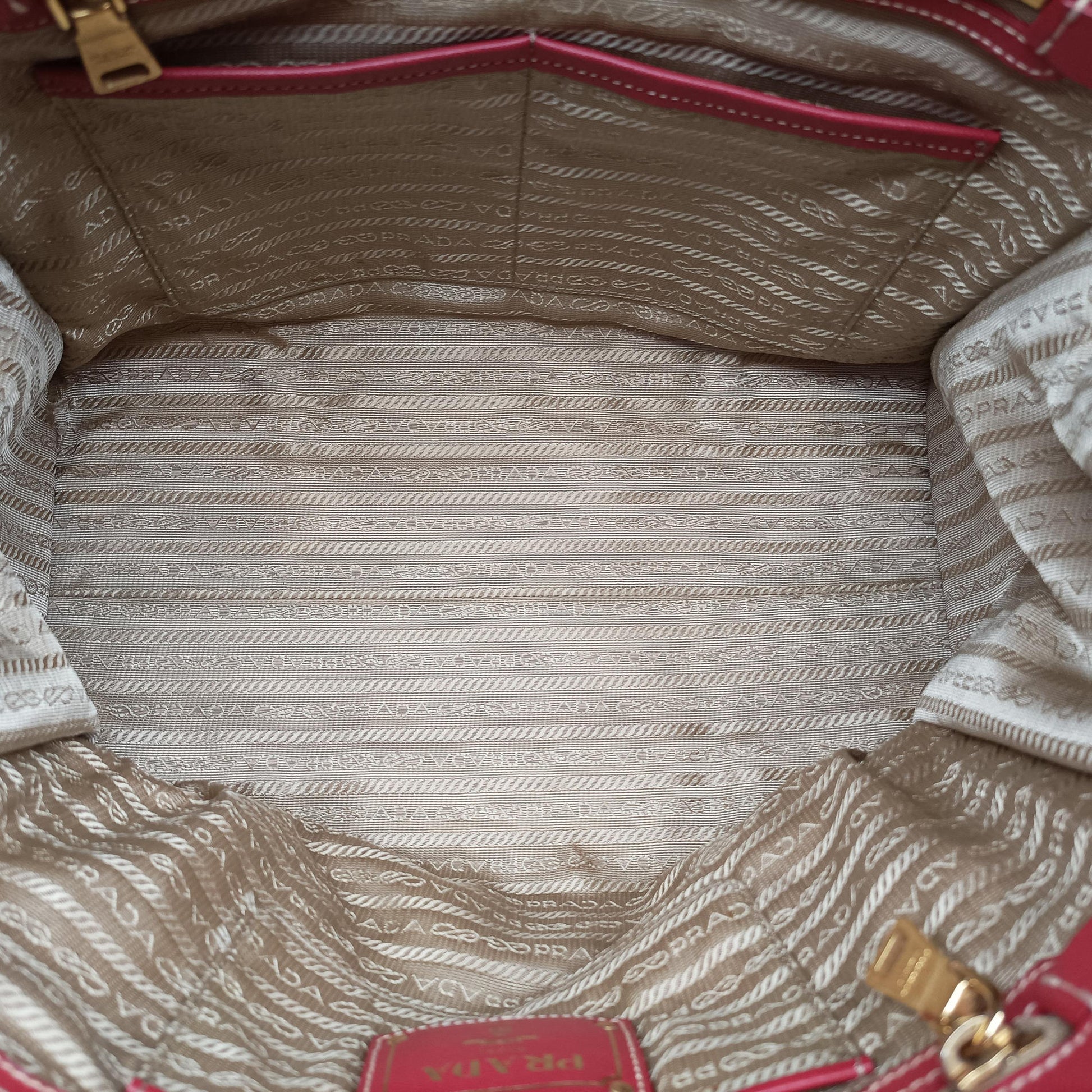 logo jacquard Brown×Red Canvas × SAFFIANO Leather 194ロゴジャガード ブラウン×レッド キャンバス×サフィアーノレザー 194