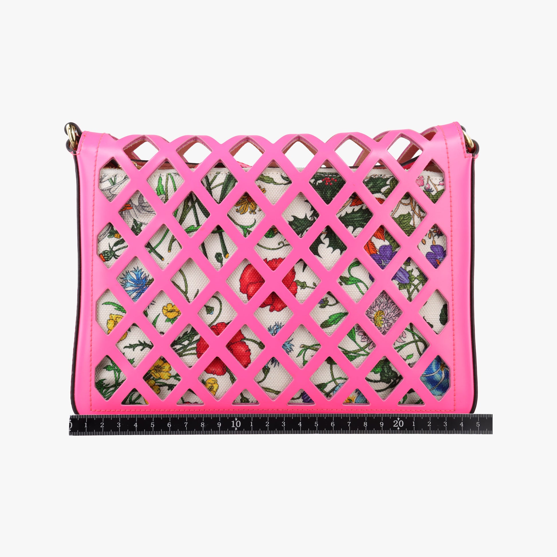 Cutout Floral Pink×multi Leather×canvas 550138 G027641633カットアウトフローラル ピンク×マルチ レザー×キャンバス 550138 G027641633