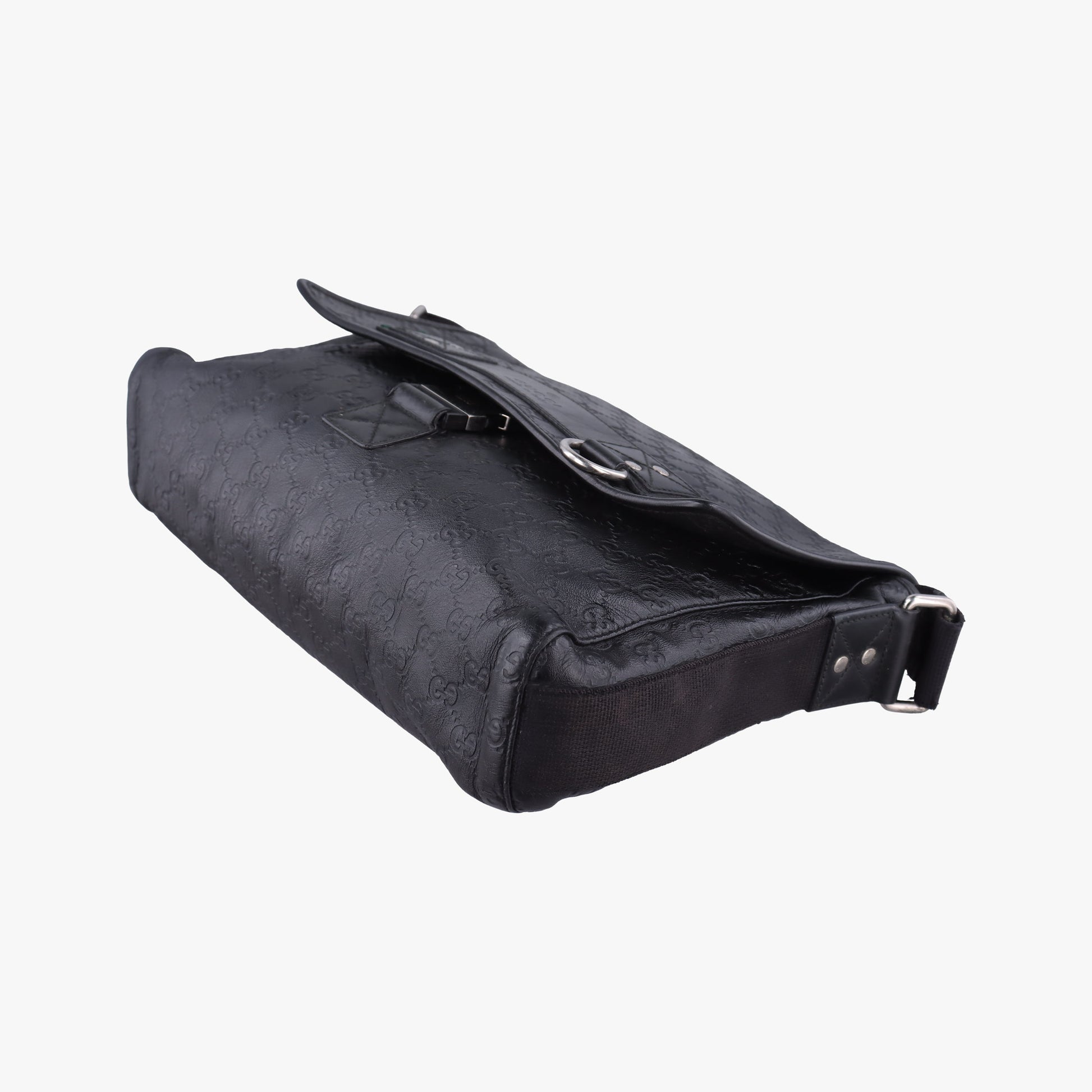Guccissima Rubber Messenger Black Leather 246067 D013681349グッチシマ メッセンジャー ブラック レザー 246067 D013681349