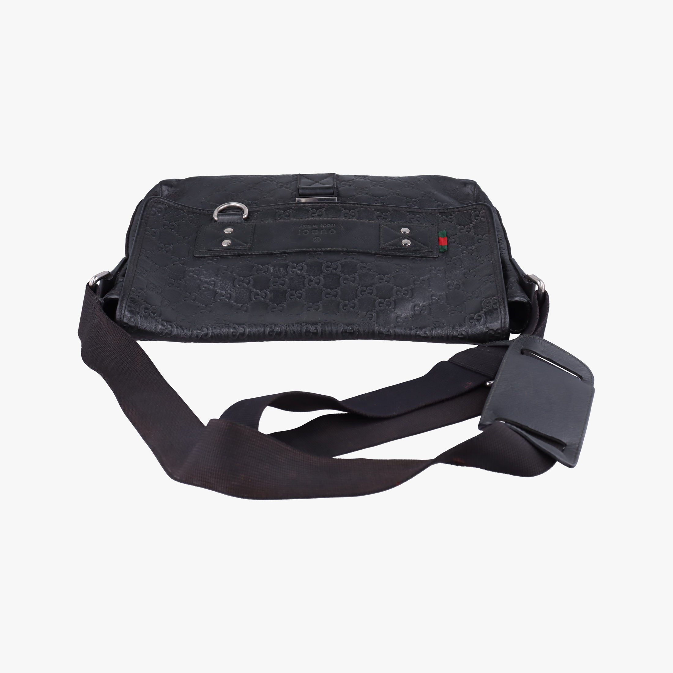 Guccissima Rubber Messenger Black Leather 246067 D013681349グッチシマ メッセンジャー ブラック レザー 246067 D013681349