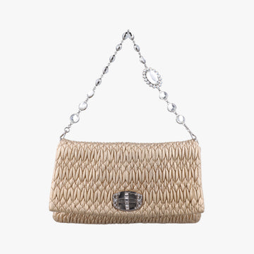 Iconic Crystal Cloque Golden Nappa Leather 5BD233 122クリスタル クロケ ゴールド ナッパレザー 5BD233 122