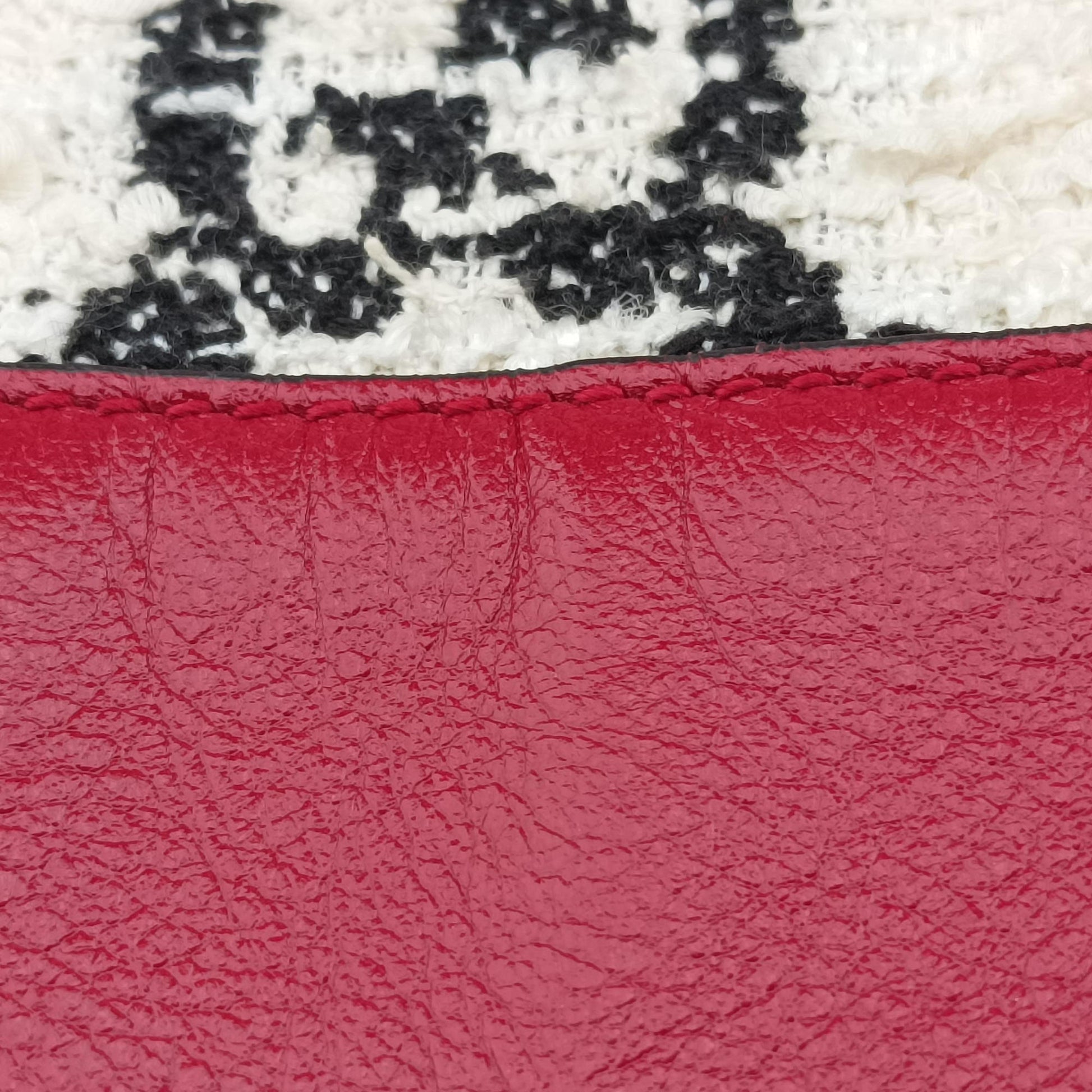 Rajah White×red tweed × leather 537219 B030058796ラジャ ホワイト×レッド ツイード×レザー 537219 B030058796