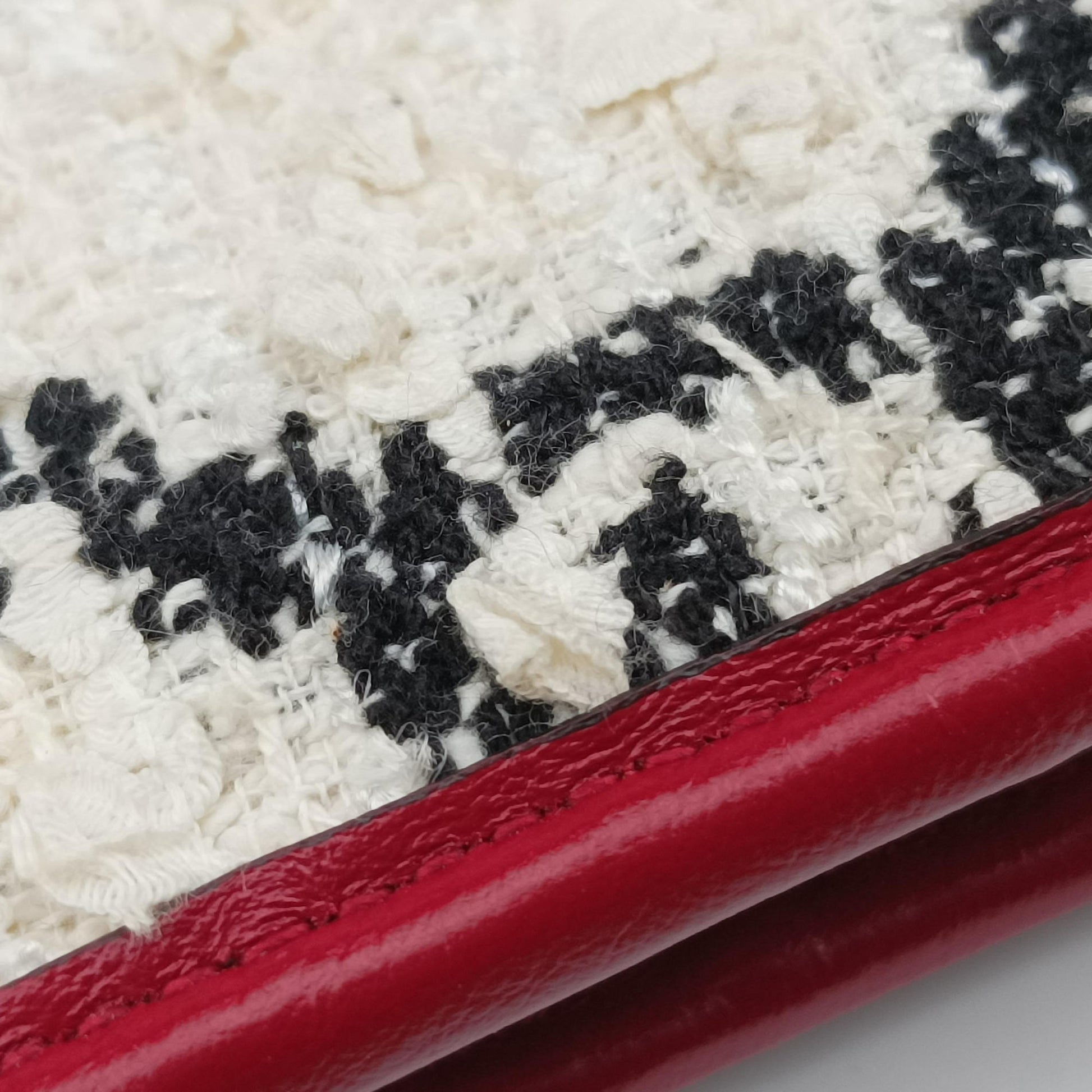 Rajah White×red tweed × leather 537219 B030058796ラジャ ホワイト×レッド ツイード×レザー 537219 B030058796