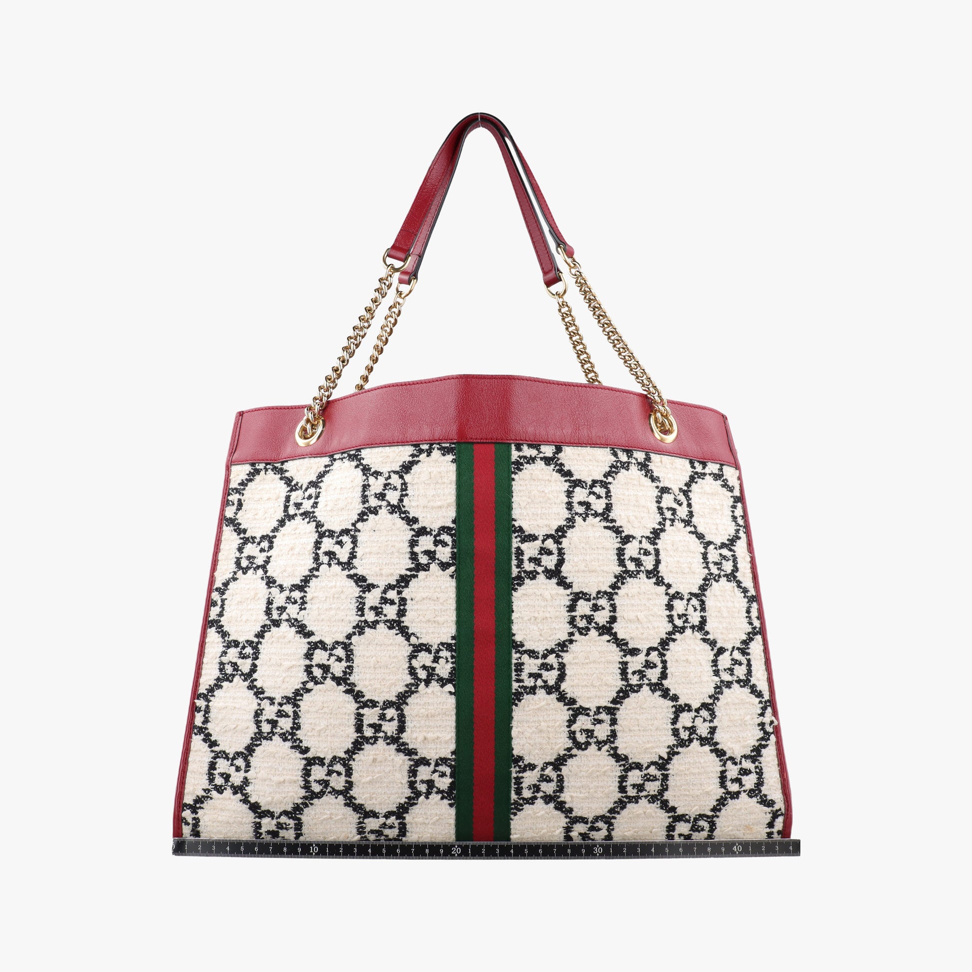 Rajah White×red tweed × leather 537219 B030058796ラジャ ホワイト×レッド ツイード×レザー 537219 B030058796