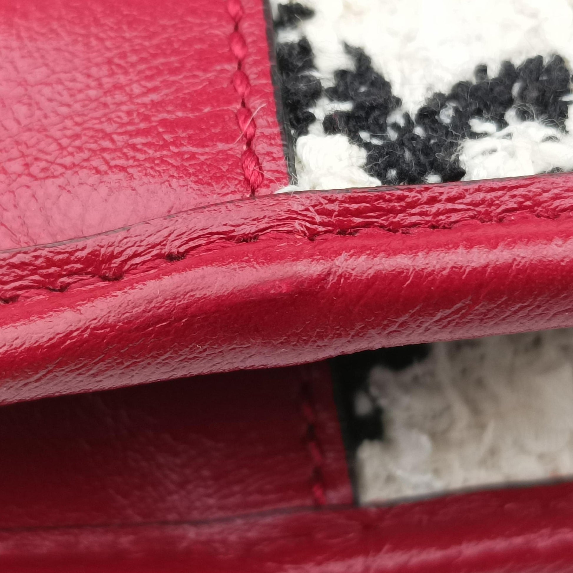 Rajah White×red tweed × leather 537219 B030058796ラジャ ホワイト×レッド ツイード×レザー 537219 B030058796