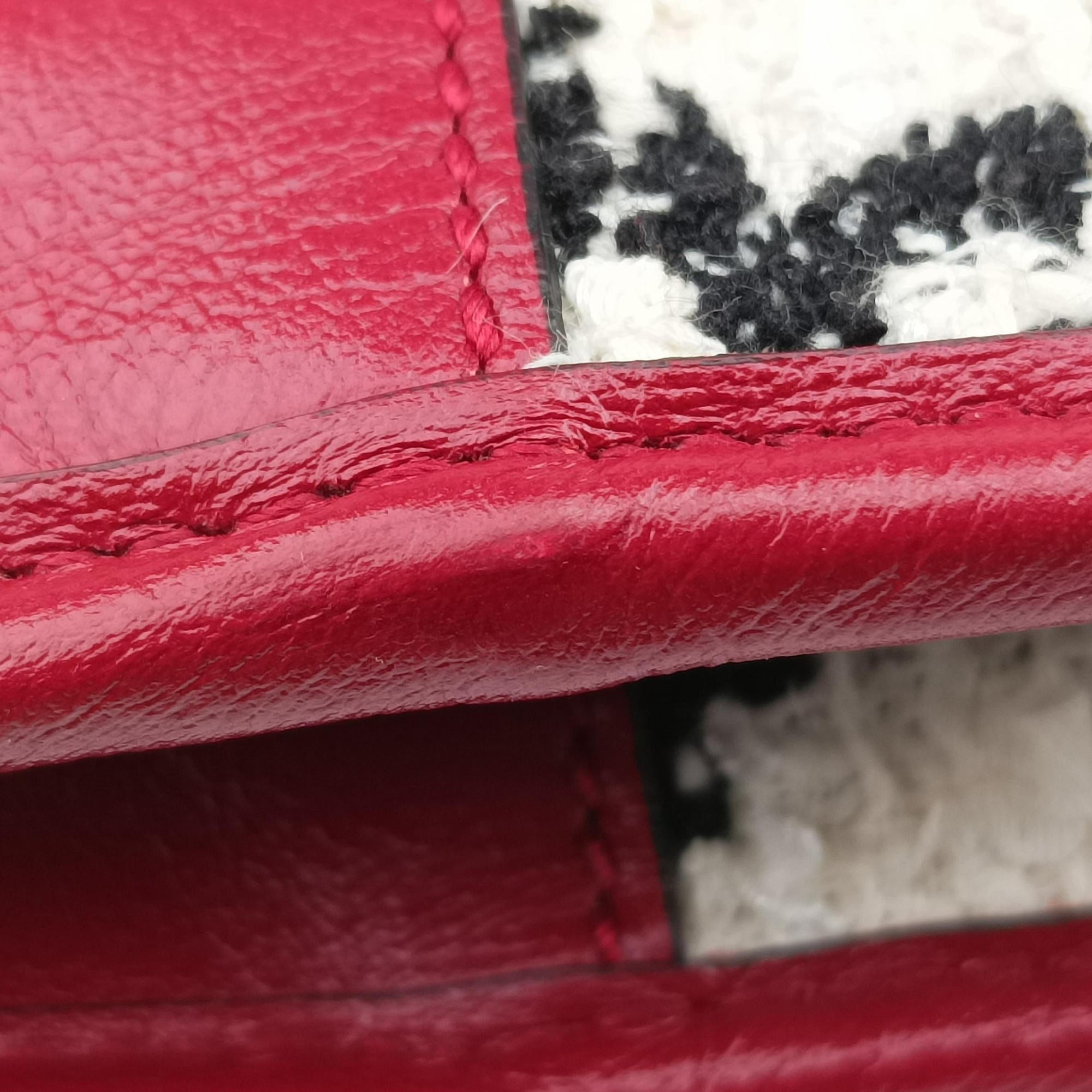 Rajah White×red tweed × leather 537219 B030058796ラジャ ホワイト×レッド ツイード×レザー 537219 B030058796