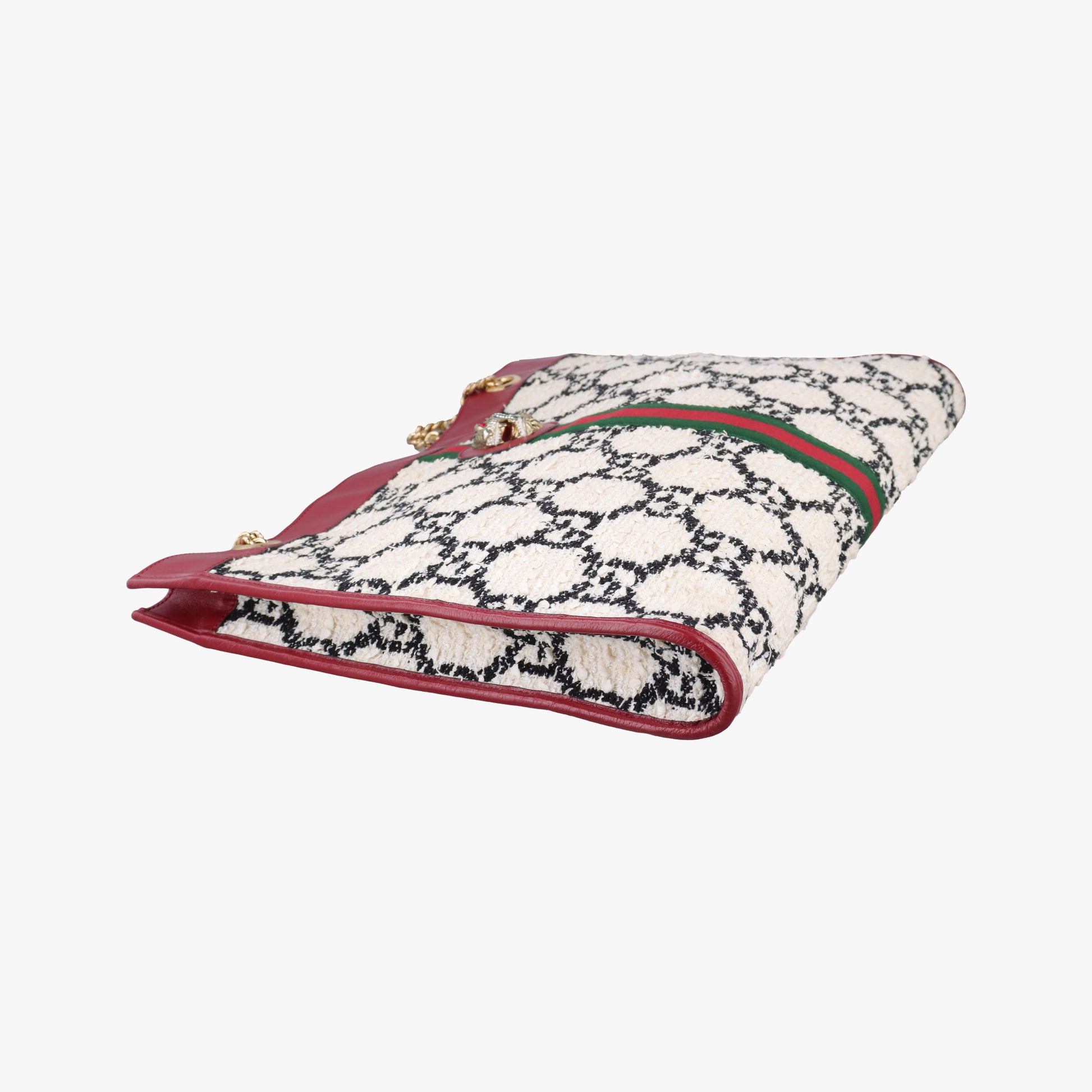 Rajah White×red tweed × leather 537219 B030058796ラジャ ホワイト×レッド ツイード×レザー 537219 B030058796