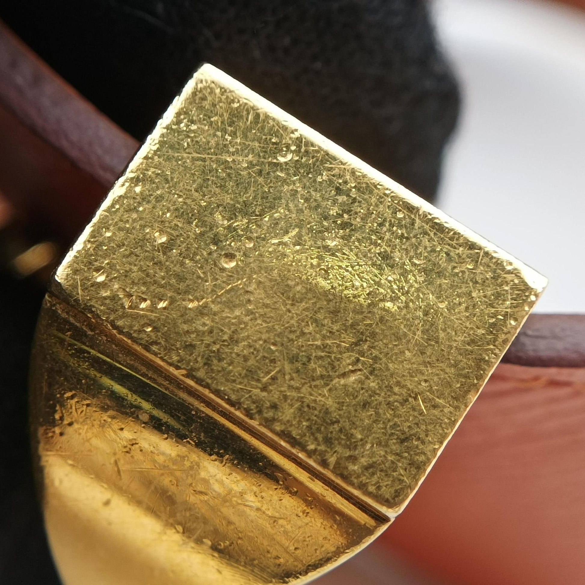 Collier de chien Orange×golden Leather × GP S □P Pコリエ ド シアン オレンジ×ゴールド レザー×GP S □P P
