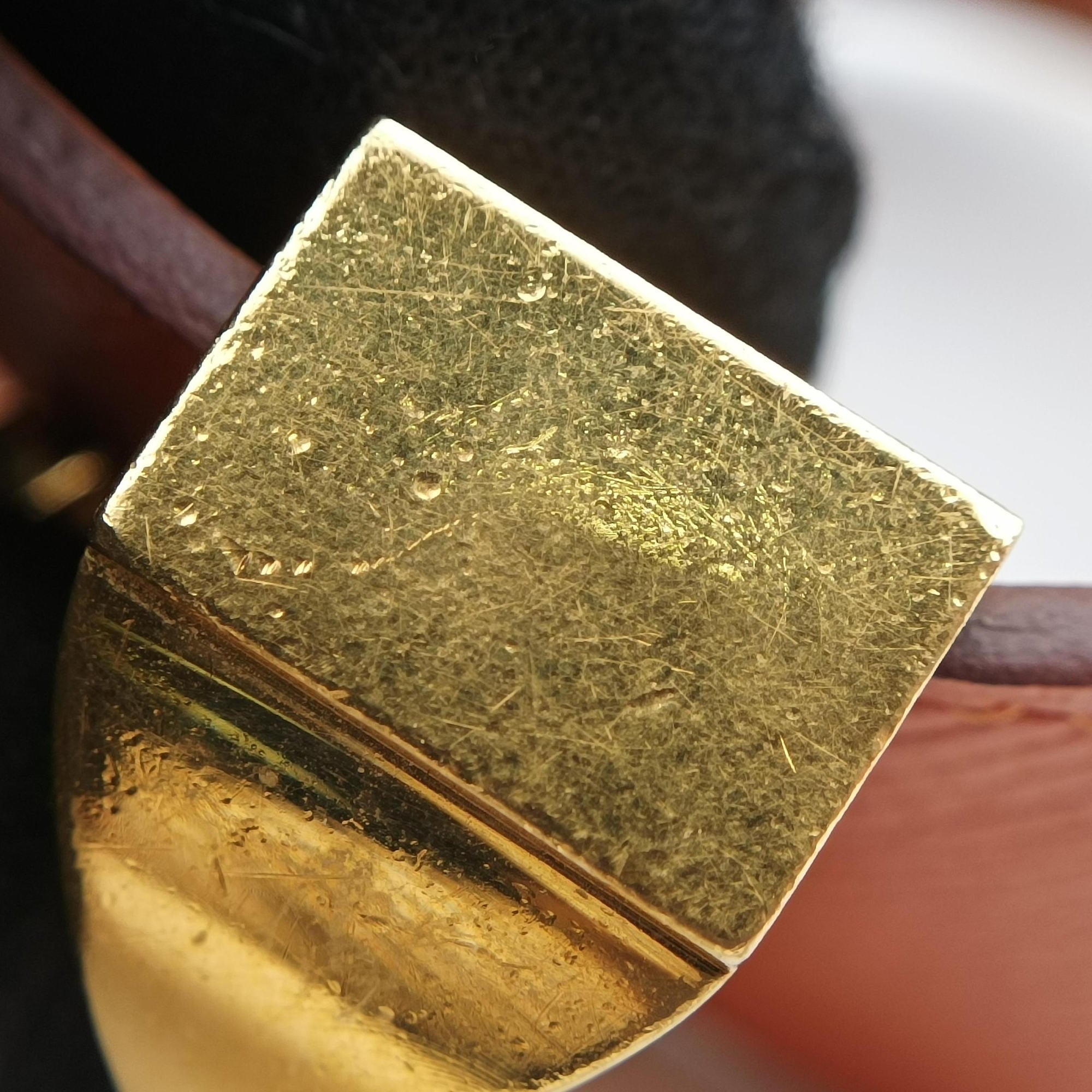 Collier de chien Orange×golden Leather × GP S □P Pコリエ ド シアン オレンジ×ゴールド レザー×GP S □P P