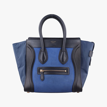 Luggage Micro shopper Blue×black Leather W-GA-0164ラゲージマイクロショッパー ブルー×ブラック レザー W-GA-0164