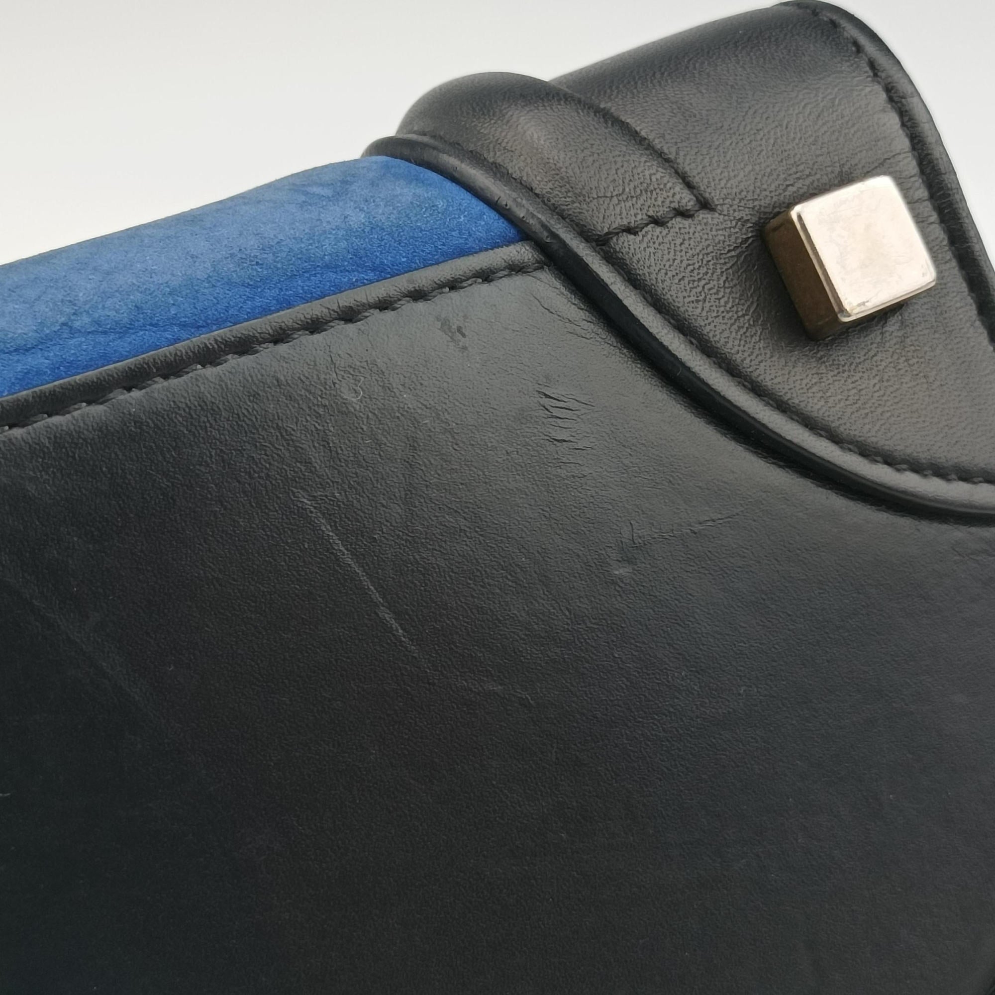 Luggage Micro shopper Blue×black Leather W-GA-0164ラゲージマイクロショッパー ブルー×ブラック レザー W-GA-0164