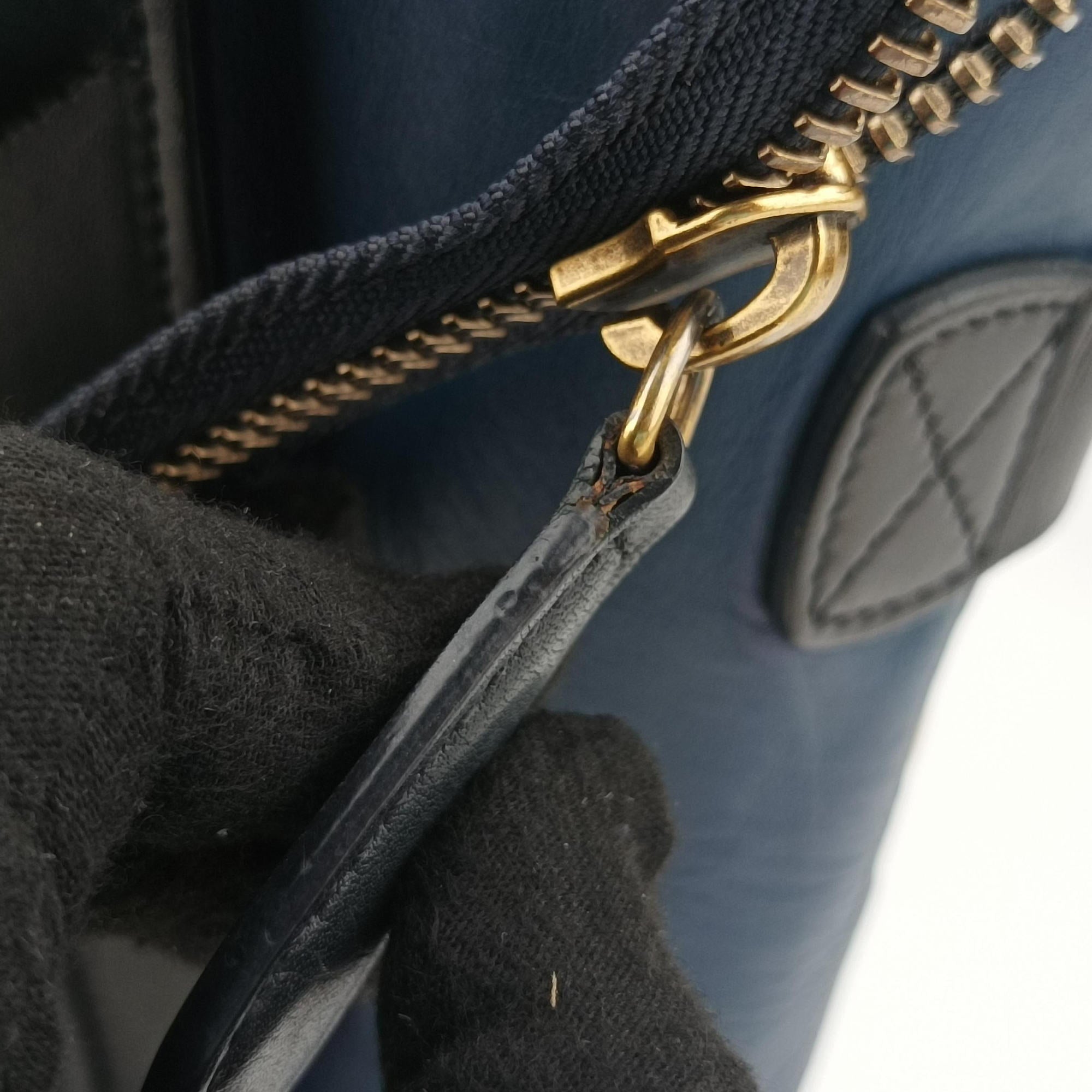 Luggage Micro shopper Blue×black Leather W-GA-0164ラゲージマイクロショッパー ブルー×ブラック レザー W-GA-0164
