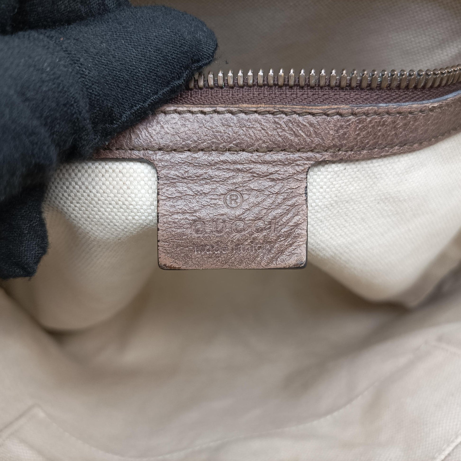 Ophidia Beige PVC coated canvas×leather 547934 H027610760オフィディア ベージュ PVCコーティングキャンバス×レザー 547934 H027610760