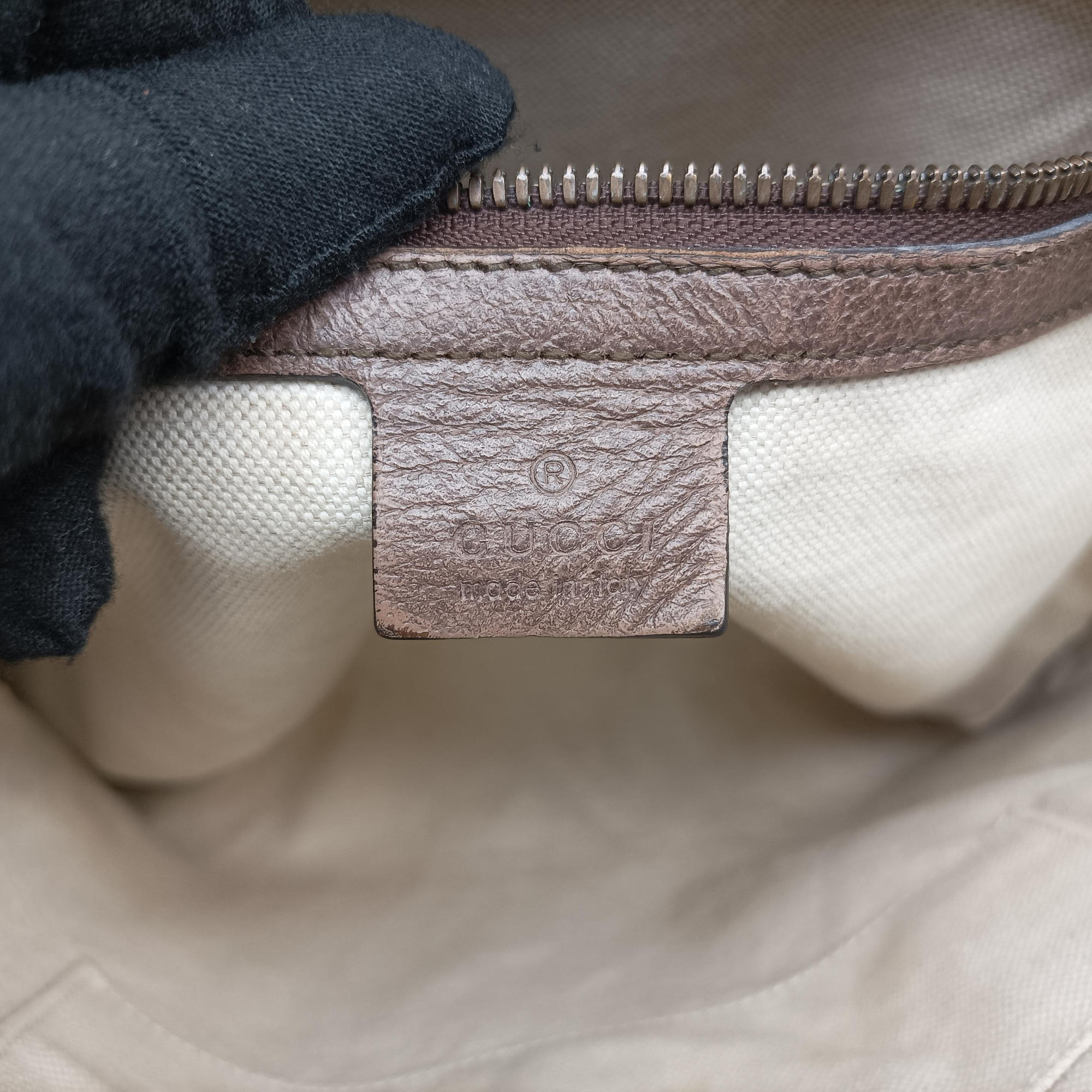 Ophidia Beige PVC coated canvas×leather 547934 H027610760オフィディア ベージュ PVCコーティングキャンバス×レザー 547934 H027610760