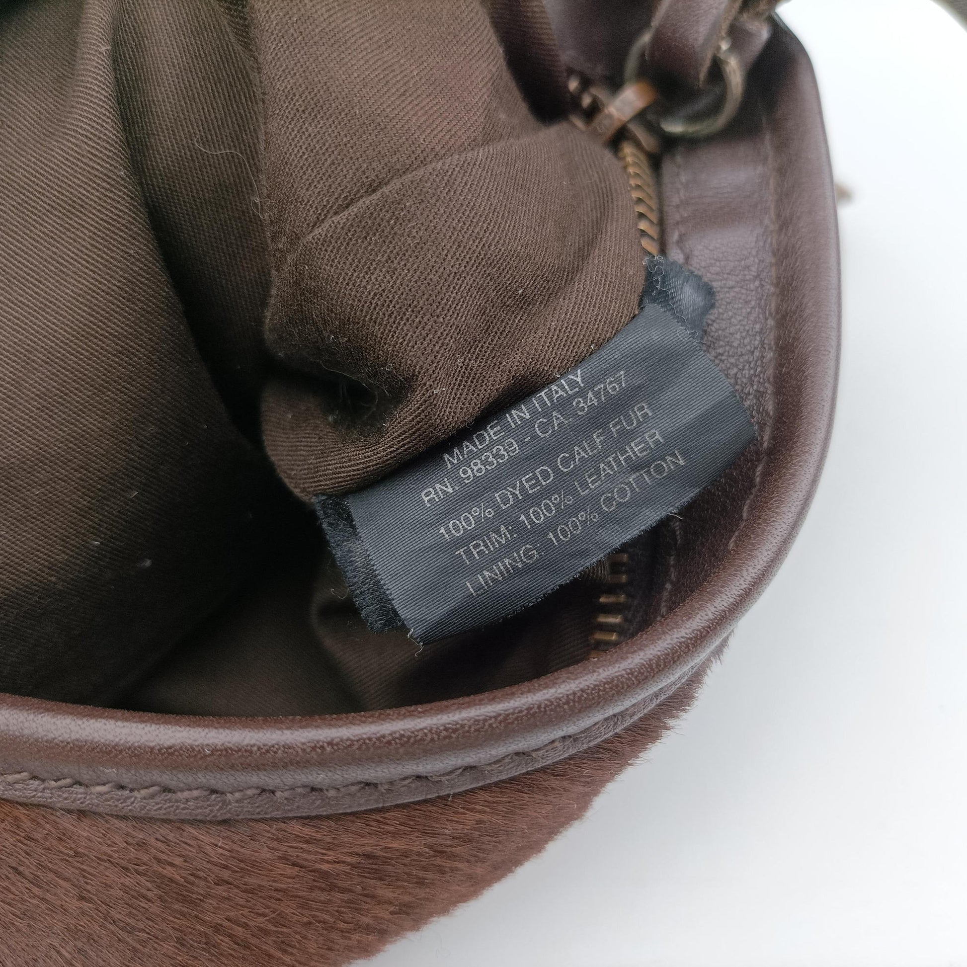 Horsebit Cow Print Hobo Brown Pony-style Calfskin × Leather 45ホースビット カウハラコ ブラウン ハラコ × ヴィンテージレザー 45