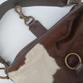 Horsebit Cow Print Hobo Brown Pony-style Calfskin × Leather 45ホースビット カウハラコ ブラウン ハラコ × ヴィンテージレザー 45