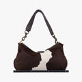 Horsebit Cow Print Hobo Brown Pony-style Calfskin × Leather 45ホースビット カウハラコ ブラウン ハラコ × ヴィンテージレザー 45
