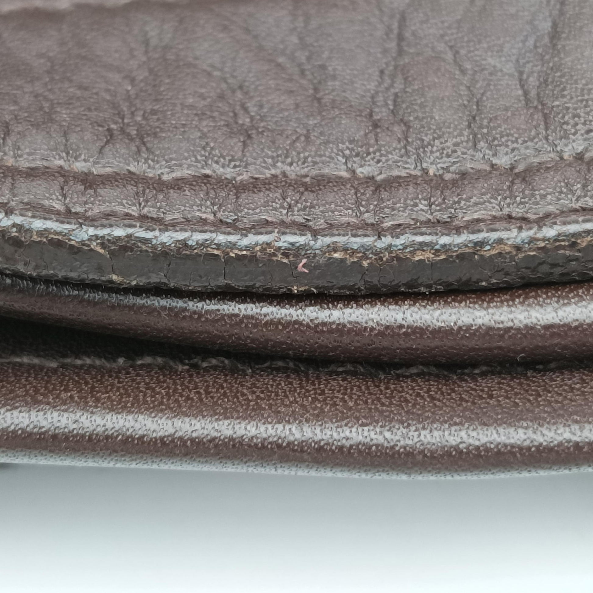 Horsebit Cow Print Hobo Brown Pony-style Calfskin × Leather 45ホースビット カウハラコ ブラウン ハラコ × ヴィンテージレザー 45