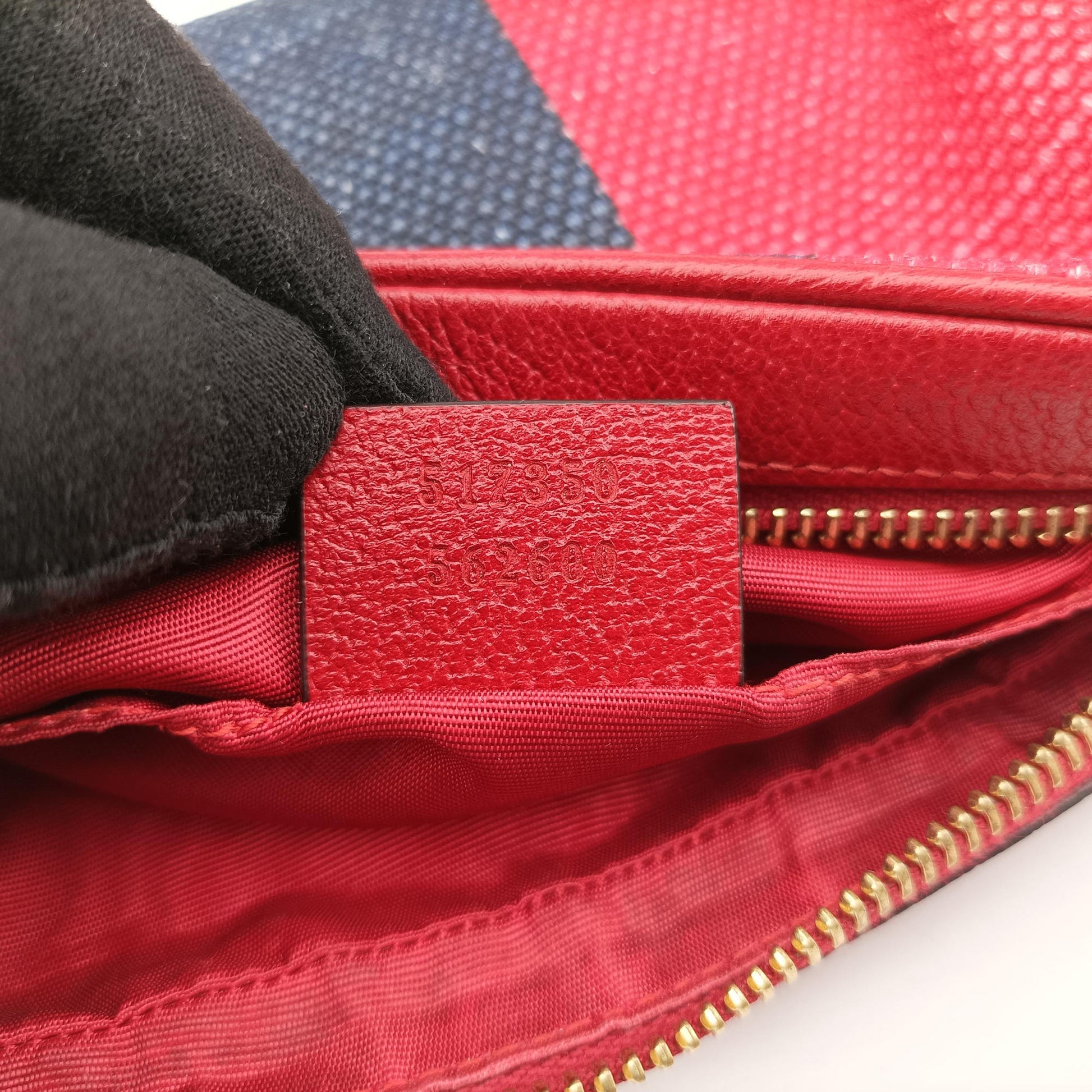 OPHIDIA Red × Navy × Ivory Canvas × Leather 517350 オフィディア レッド×ネイビー×アイボリー キャンバス×レザー 517350 