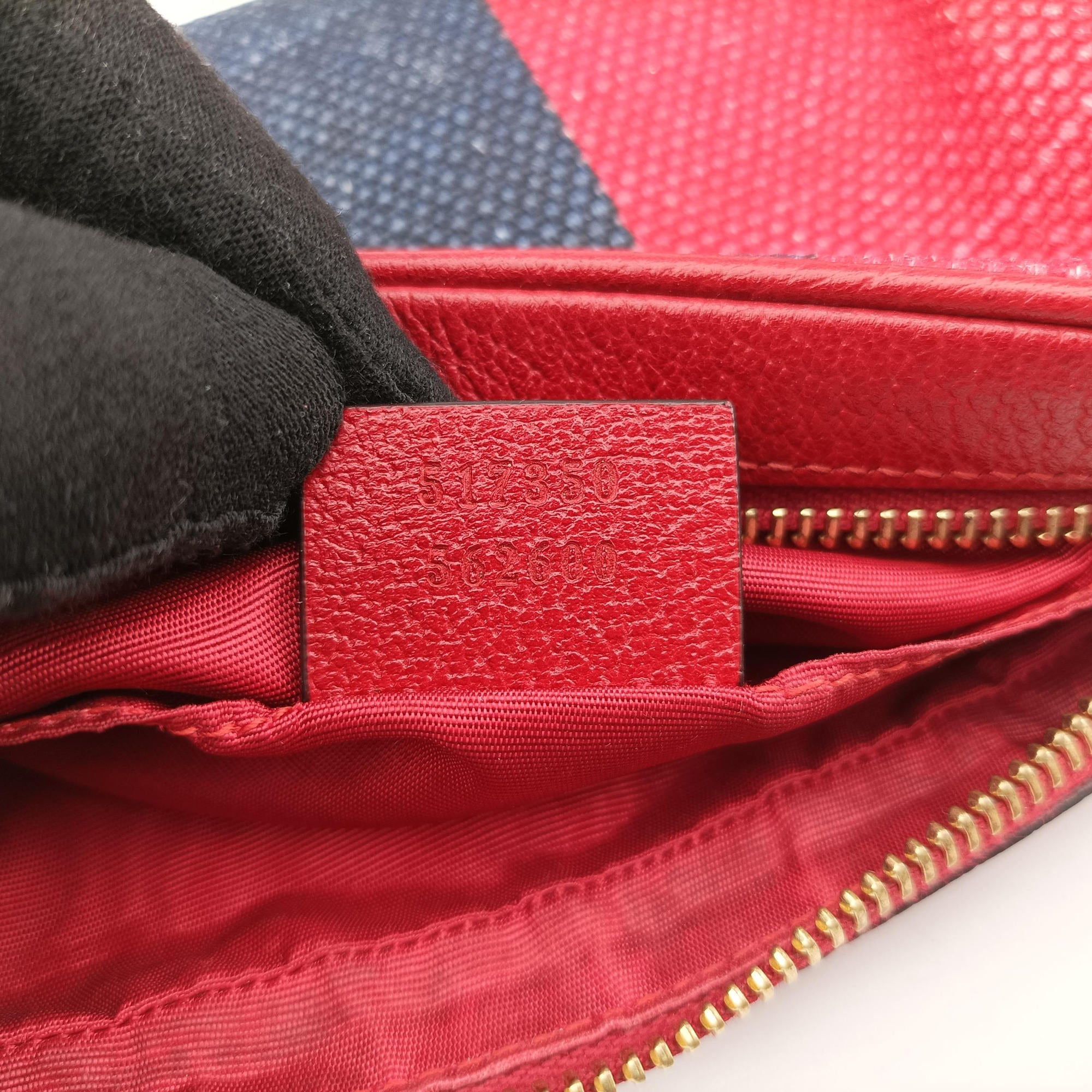 OPHIDIA Red × Navy × Ivory Canvas × Leather 517350 オフィディア レッド×ネイビー×アイボリー キャンバス×レザー 517350 