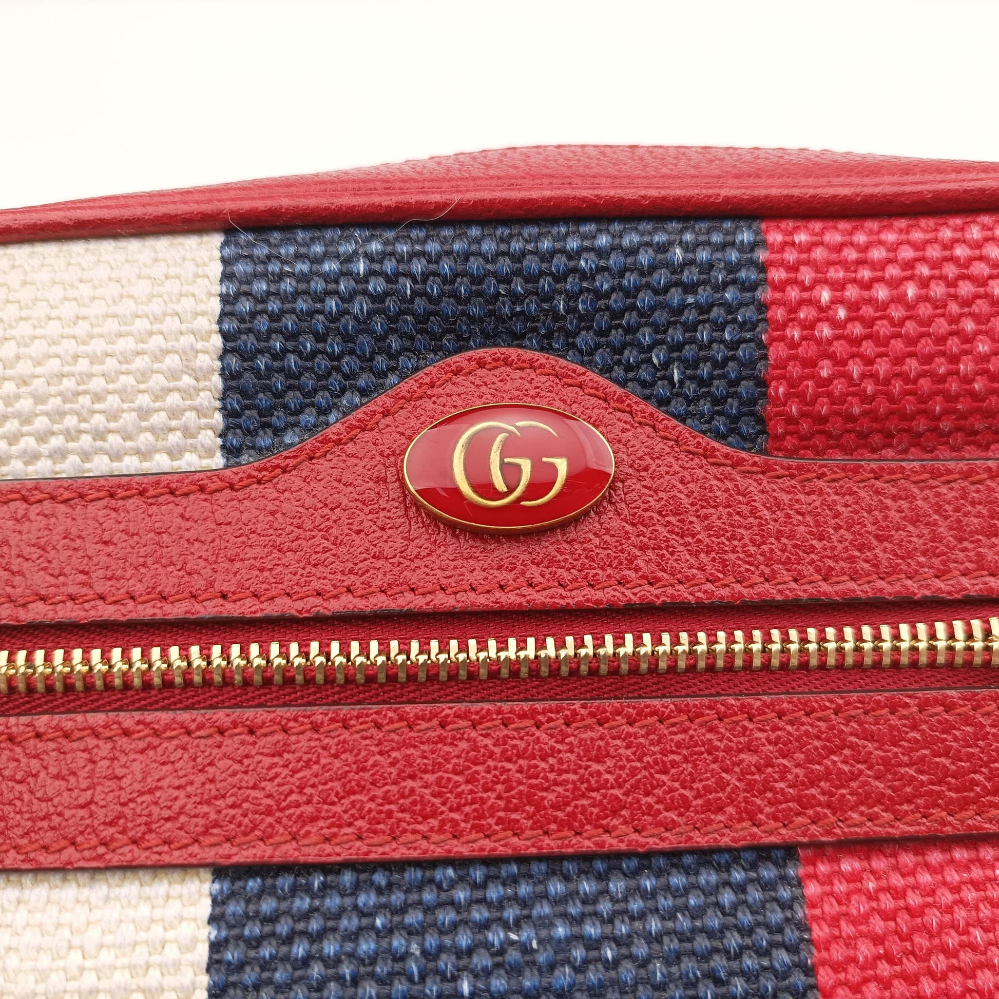 OPHIDIA Red × Navy × Ivory Canvas × Leather 517350 オフィディア レッド×ネイビー×アイボリー キャンバス×レザー 517350 