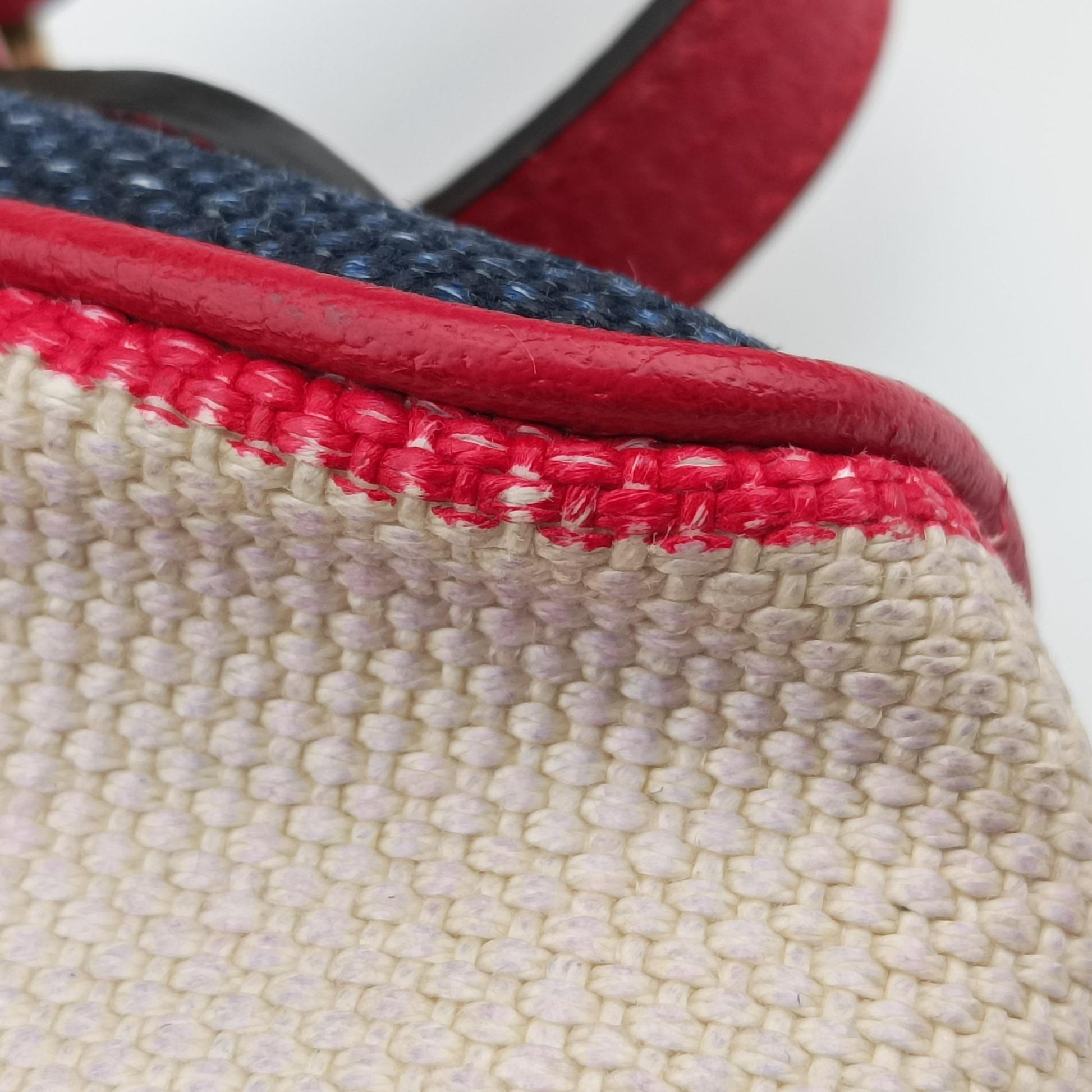 OPHIDIA Red × Navy × Ivory Canvas × Leather 517350 オフィディア レッド×ネイビー×アイボリー キャンバス×レザー 517350 