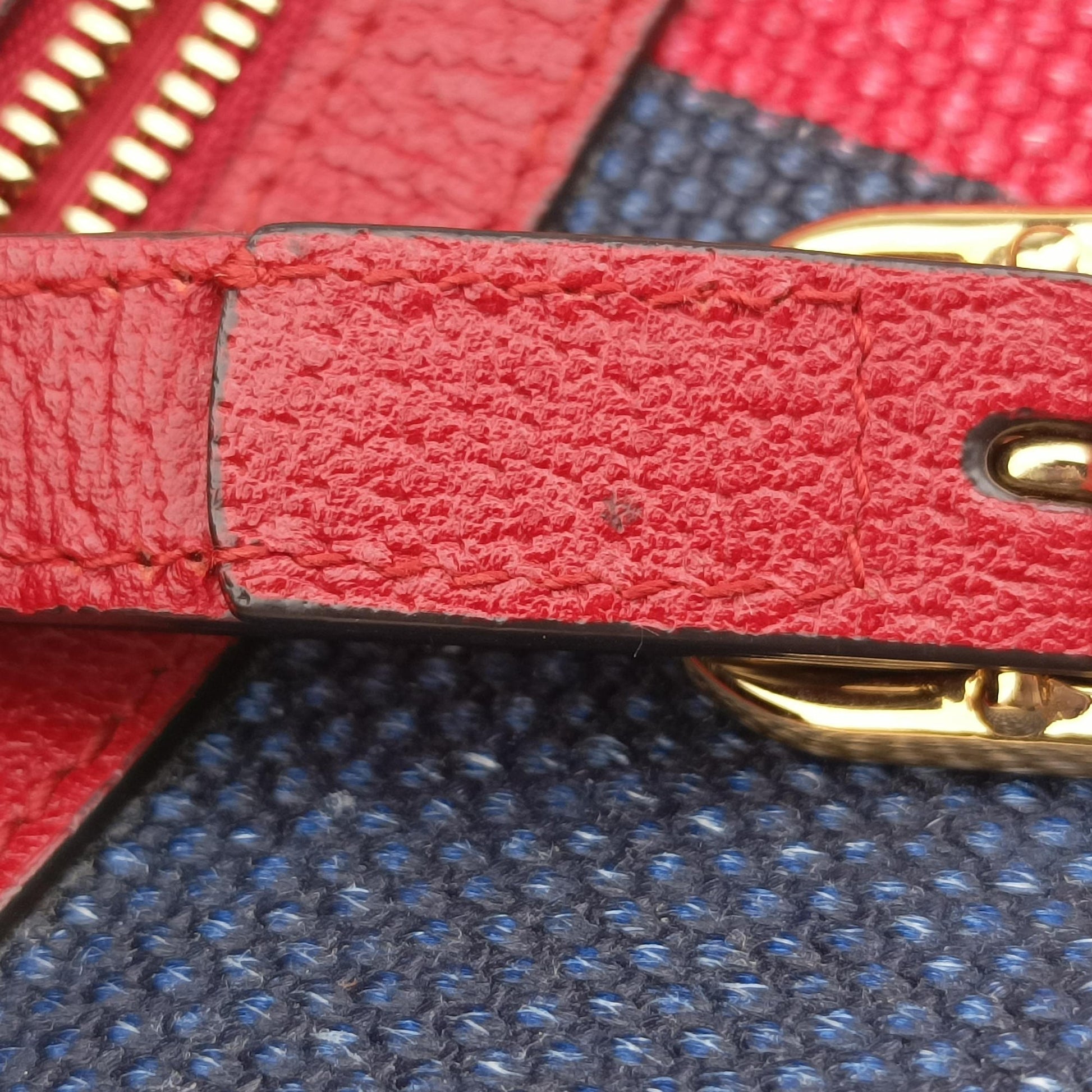 OPHIDIA Red × Navy × Ivory Canvas × Leather 517350 オフィディア レッド×ネイビー×アイボリー キャンバス×レザー 517350 
