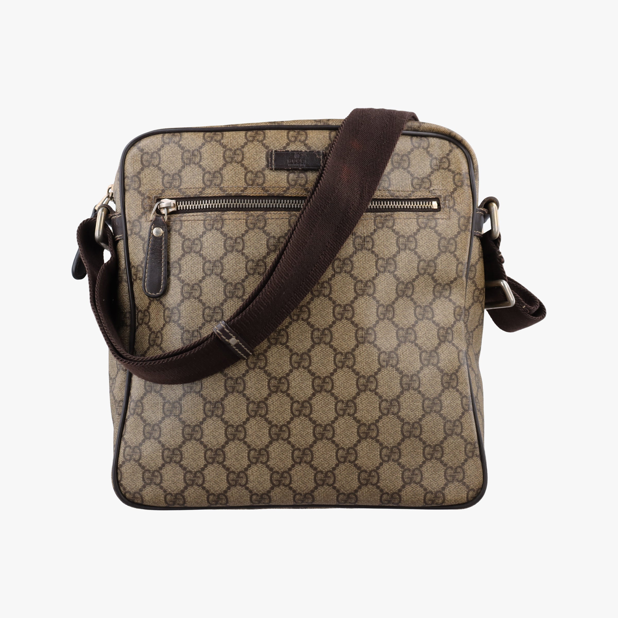 GG Supreme  Messenger Beige×Brown PVC coated canvas×leather 201448 G7593614GGスプリーム メッセンジャー ベージュ×ブラウン PVCコーティングキャンバス×レザー 201448 G7593614