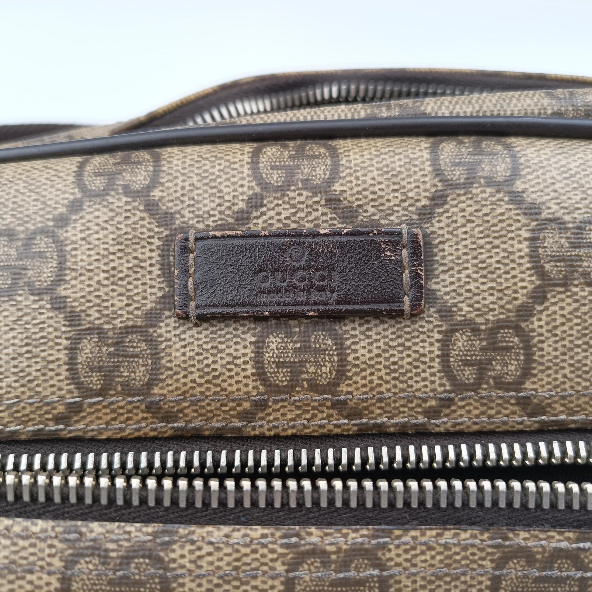 GG Supreme  Messenger Beige×Brown PVC coated canvas×leather 201448 G7593614GGスプリーム メッセンジャー ベージュ×ブラウン PVCコーティングキャンバス×レザー 201448 G7593614