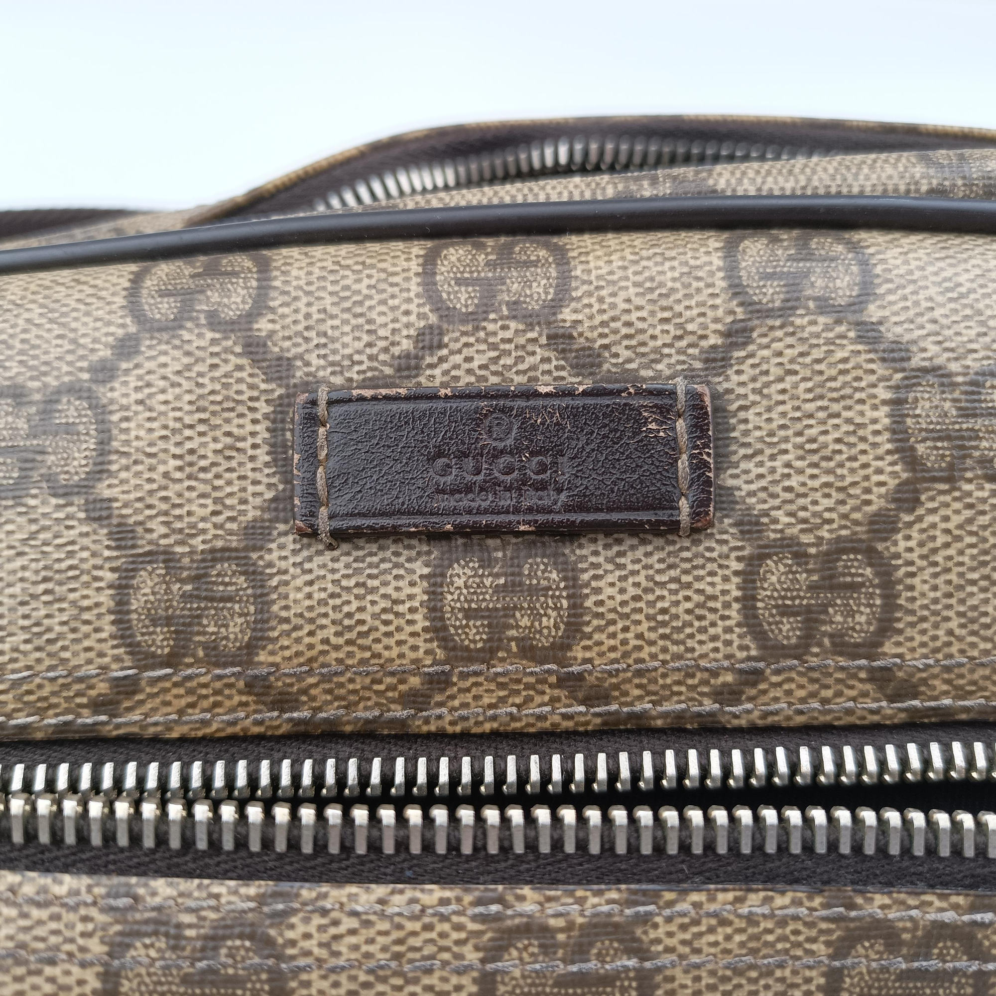 GG Supreme  Messenger Beige×Brown PVC coated canvas×leather 201448 G7593614GGスプリーム メッセンジャー ベージュ×ブラウン PVCコーティングキャンバス×レザー 201448 G7593614
