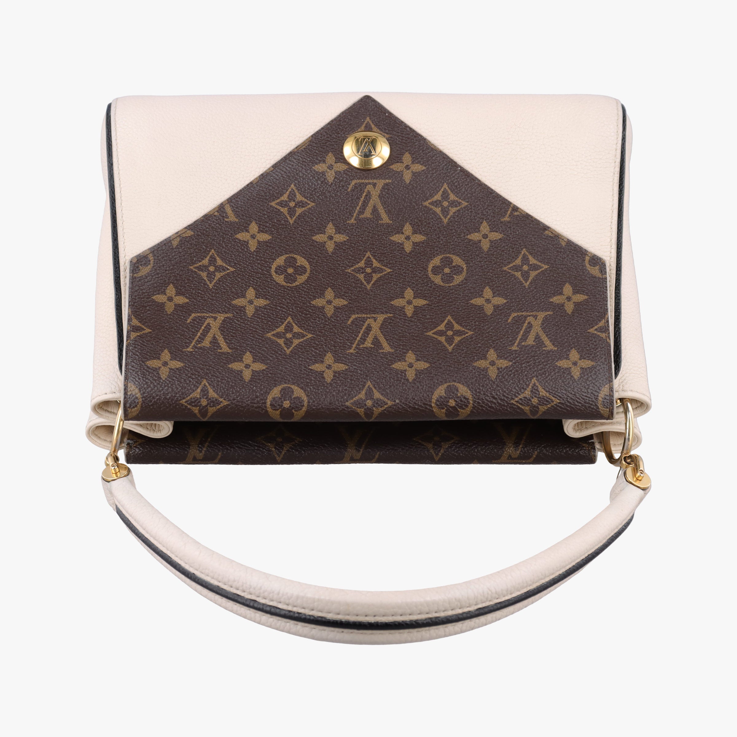 Double V Bag Brown  × Creme Monogram Canvas × Grained Leather M54155 TR0157ドゥブルV ブラウン× クレーム モノグラムキャンバス×トリヨンレザー M54155 TR0157