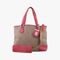 logo jacquard khaki×red Fabric × leather 104ロゴジャガード カーキ×レッド ファブリック×レザー 104